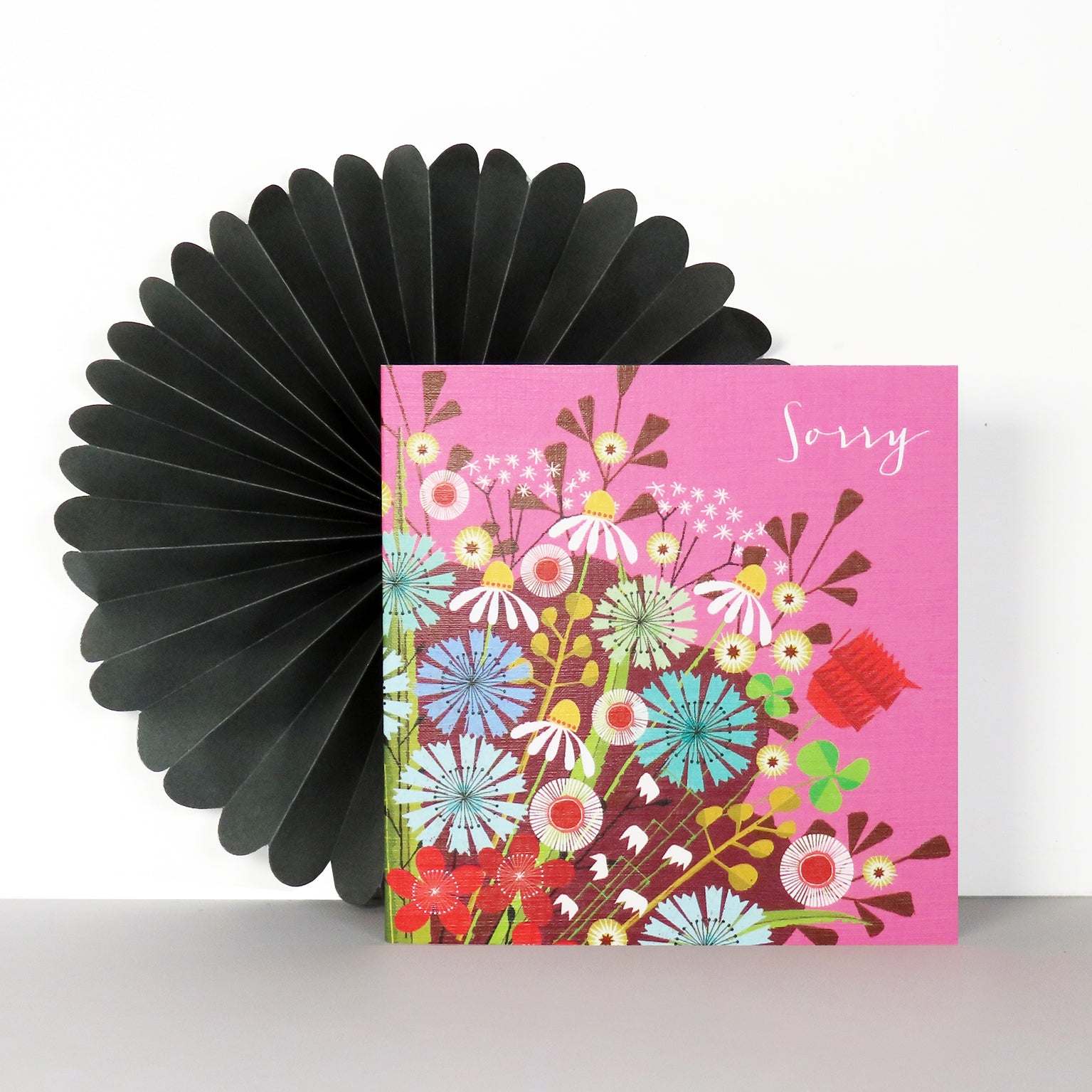 WO26 floral sorry greetings card