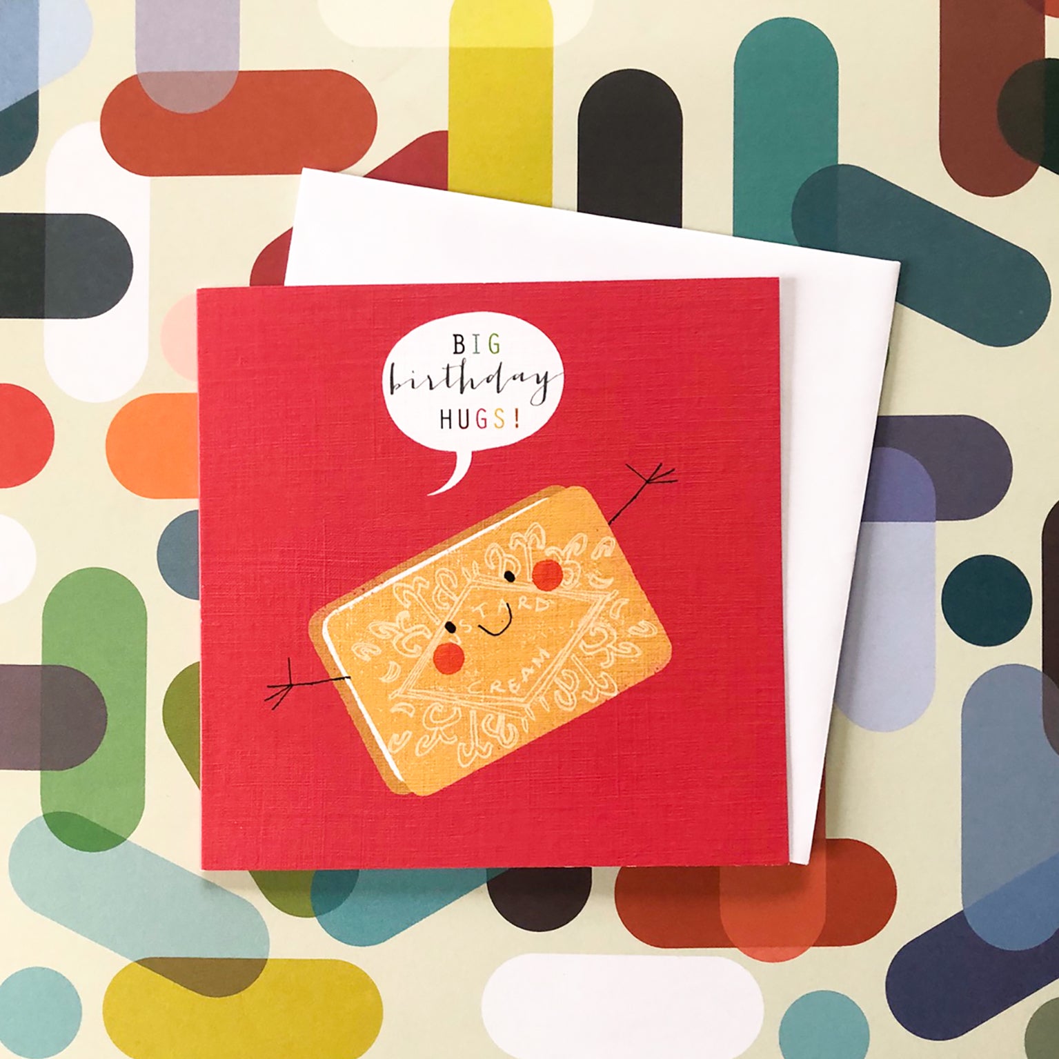 WO42 birthday custard cream card