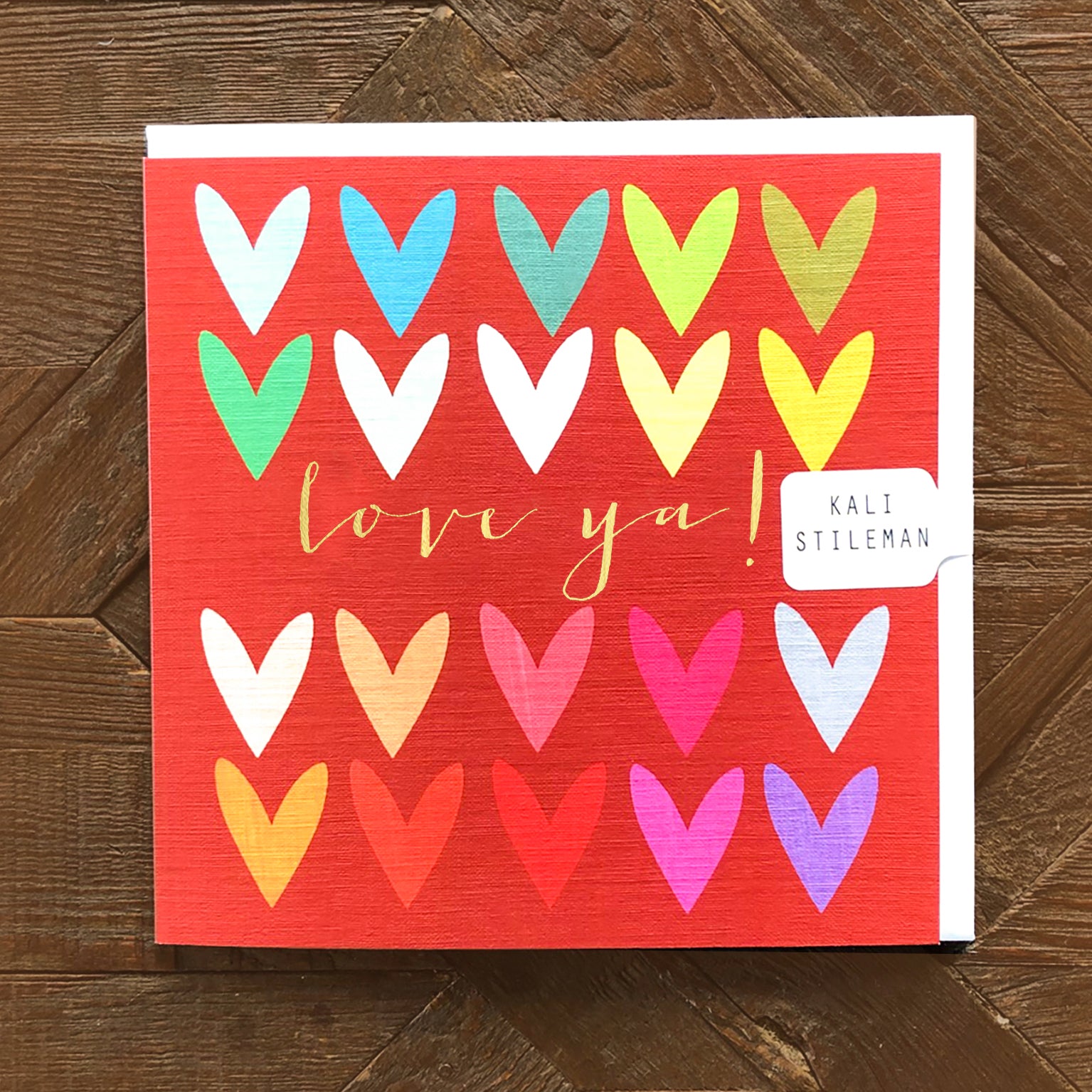 WO44 gold foiled love ya! greetings card