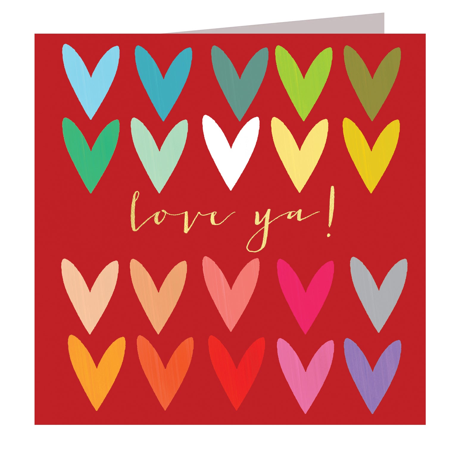 WO44 gold foiled love ya! greetings card