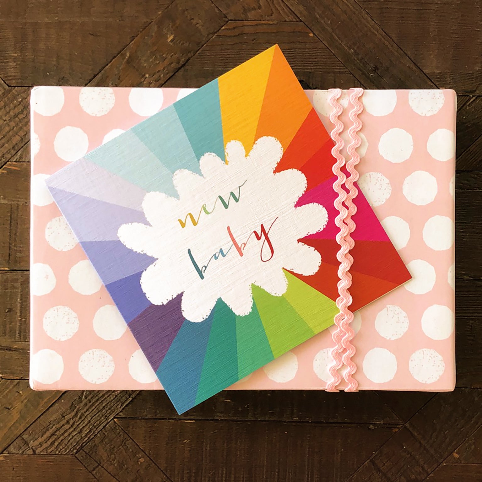 WO46 colourful new baby card