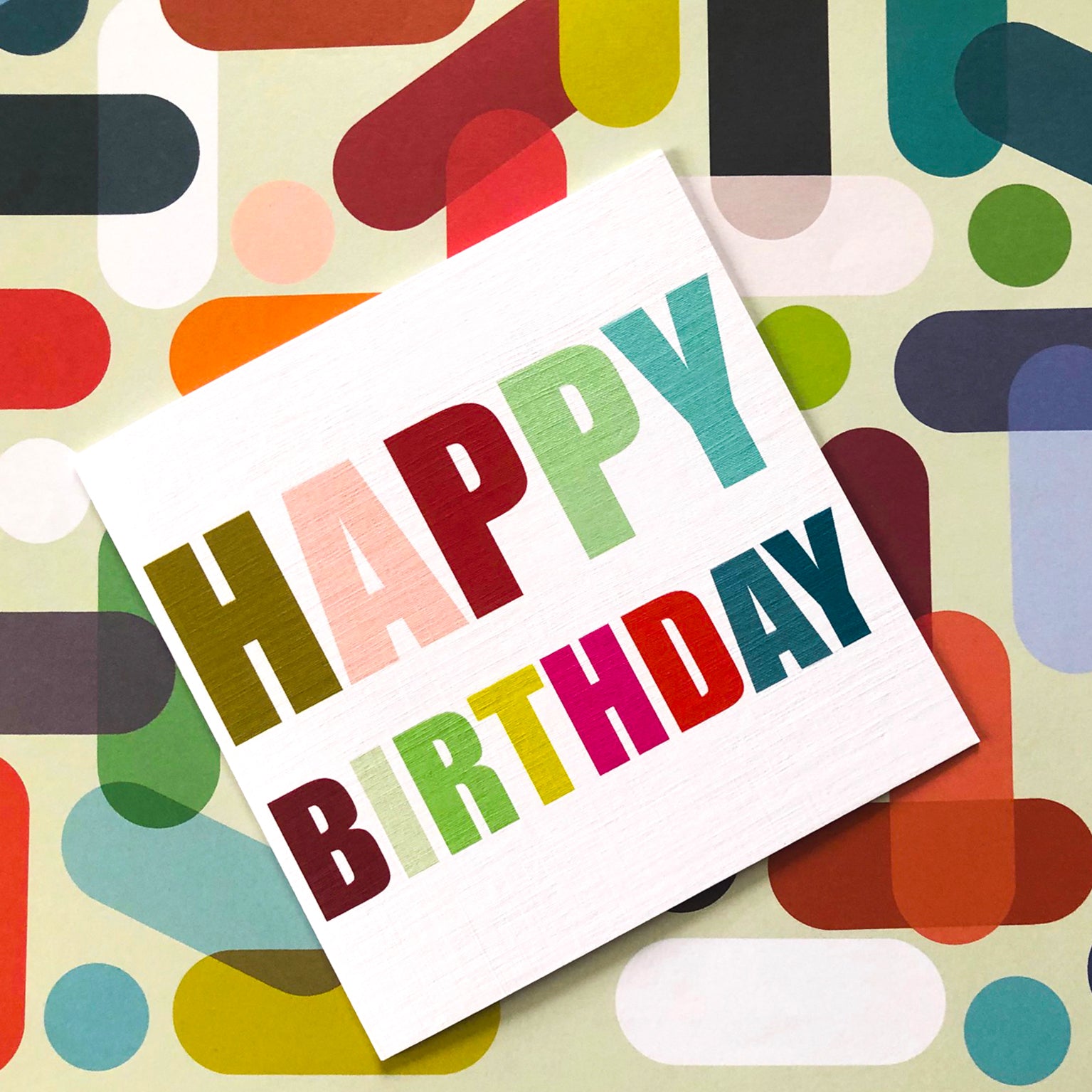 WO50 bold happy birthday card