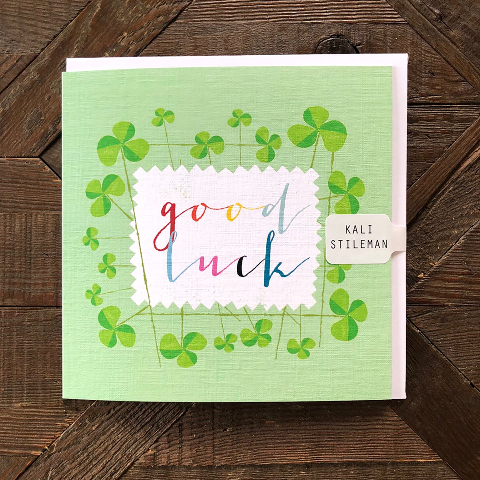 WO52 good luck clover card