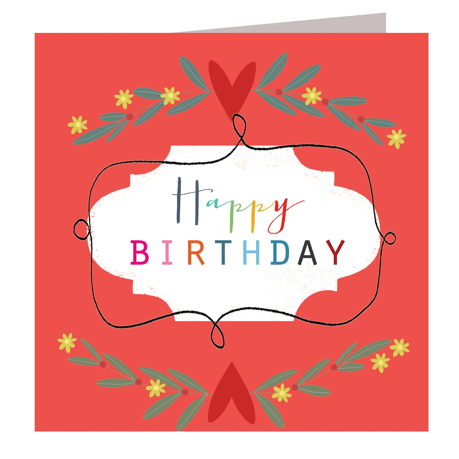 WO53 red motif birthday card