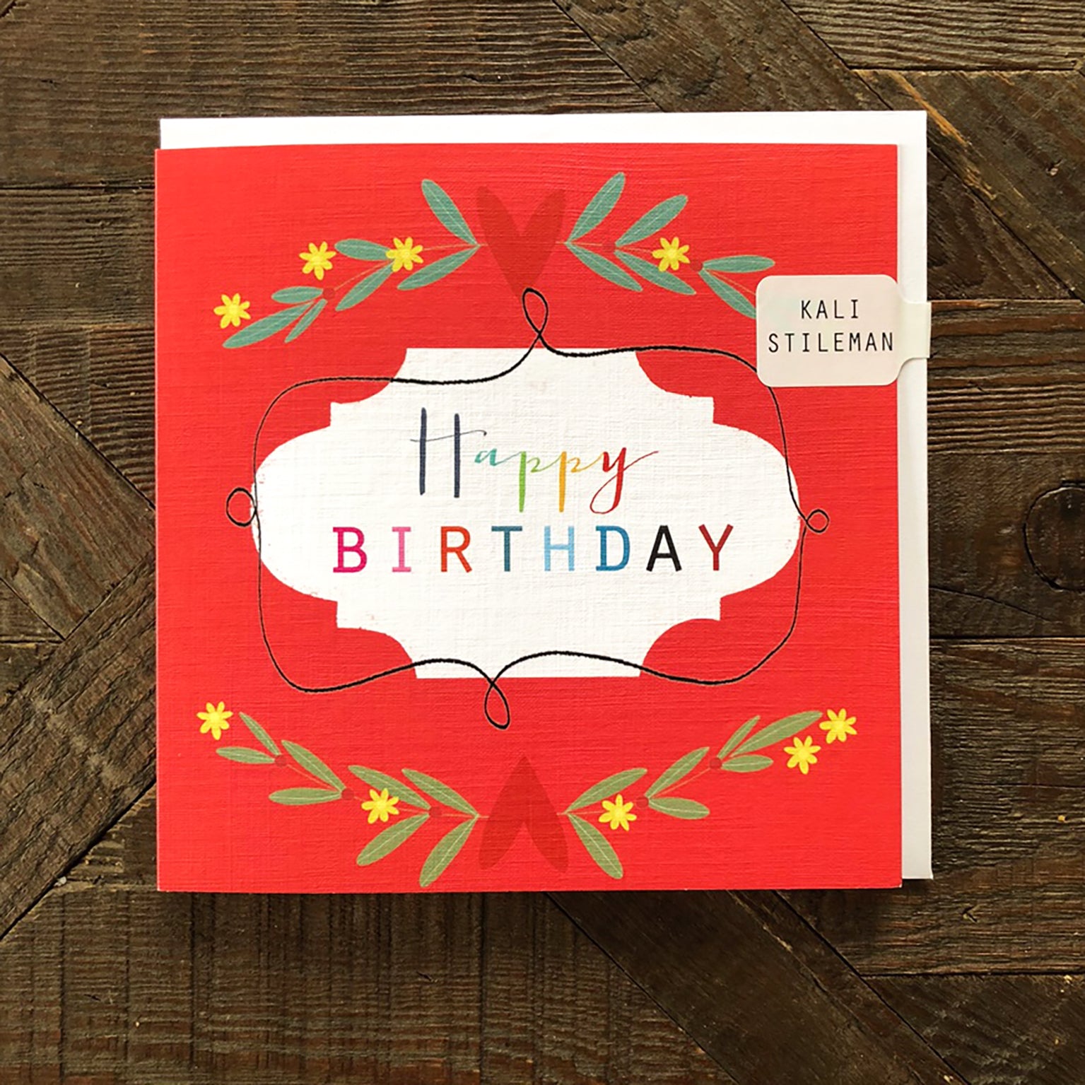 WO53 red motif birthday card