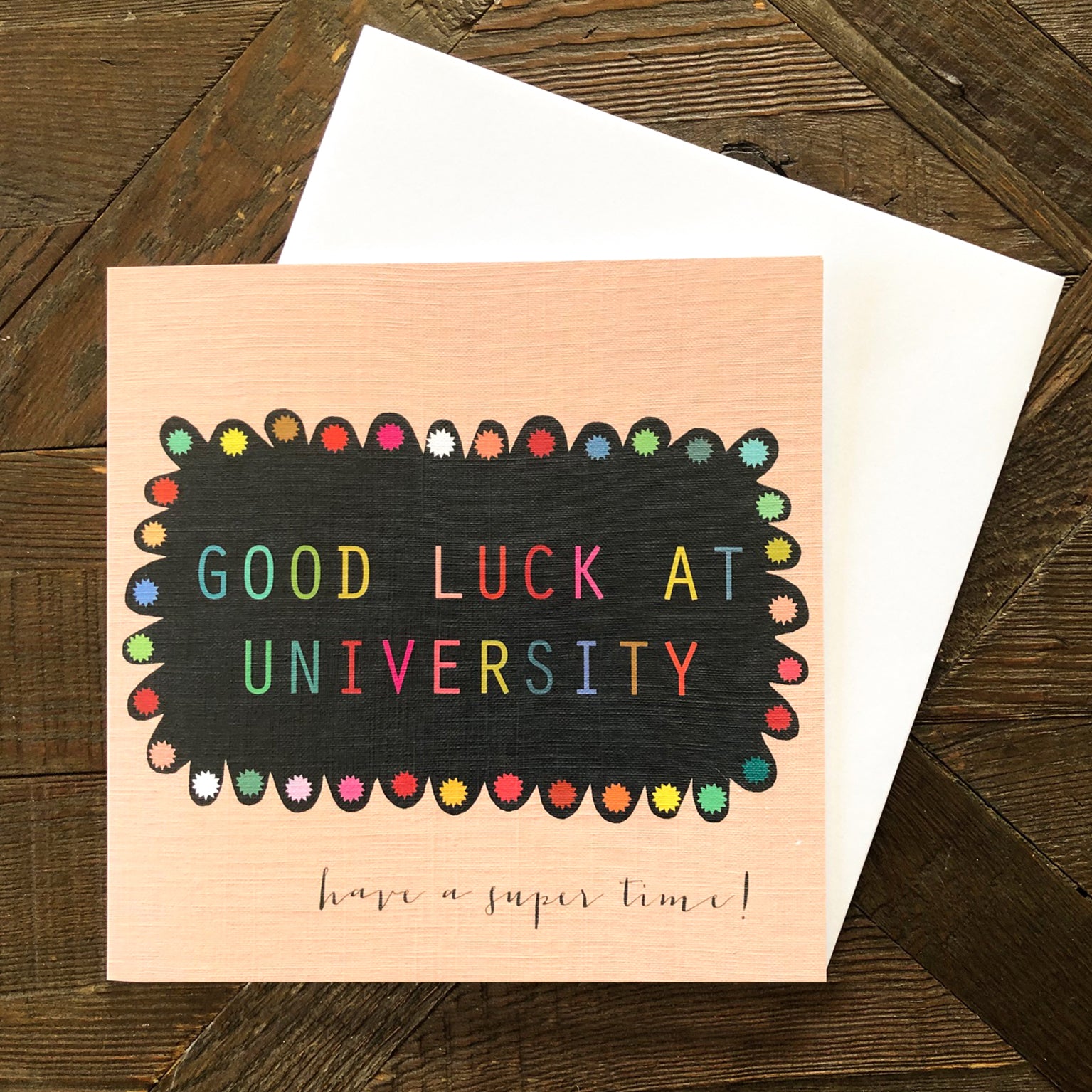 WO55 university good luck card