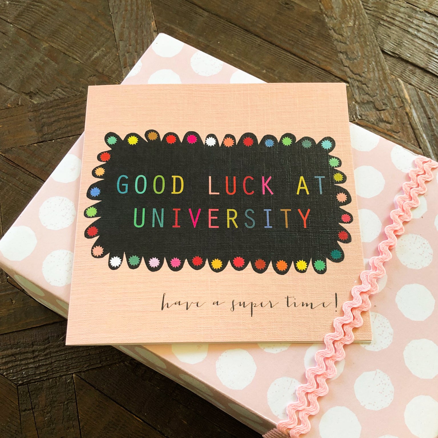 WO55 university good luck card