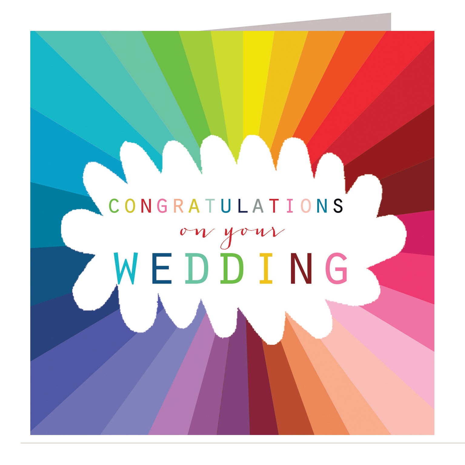 WO83 colourful wedding congratulations card