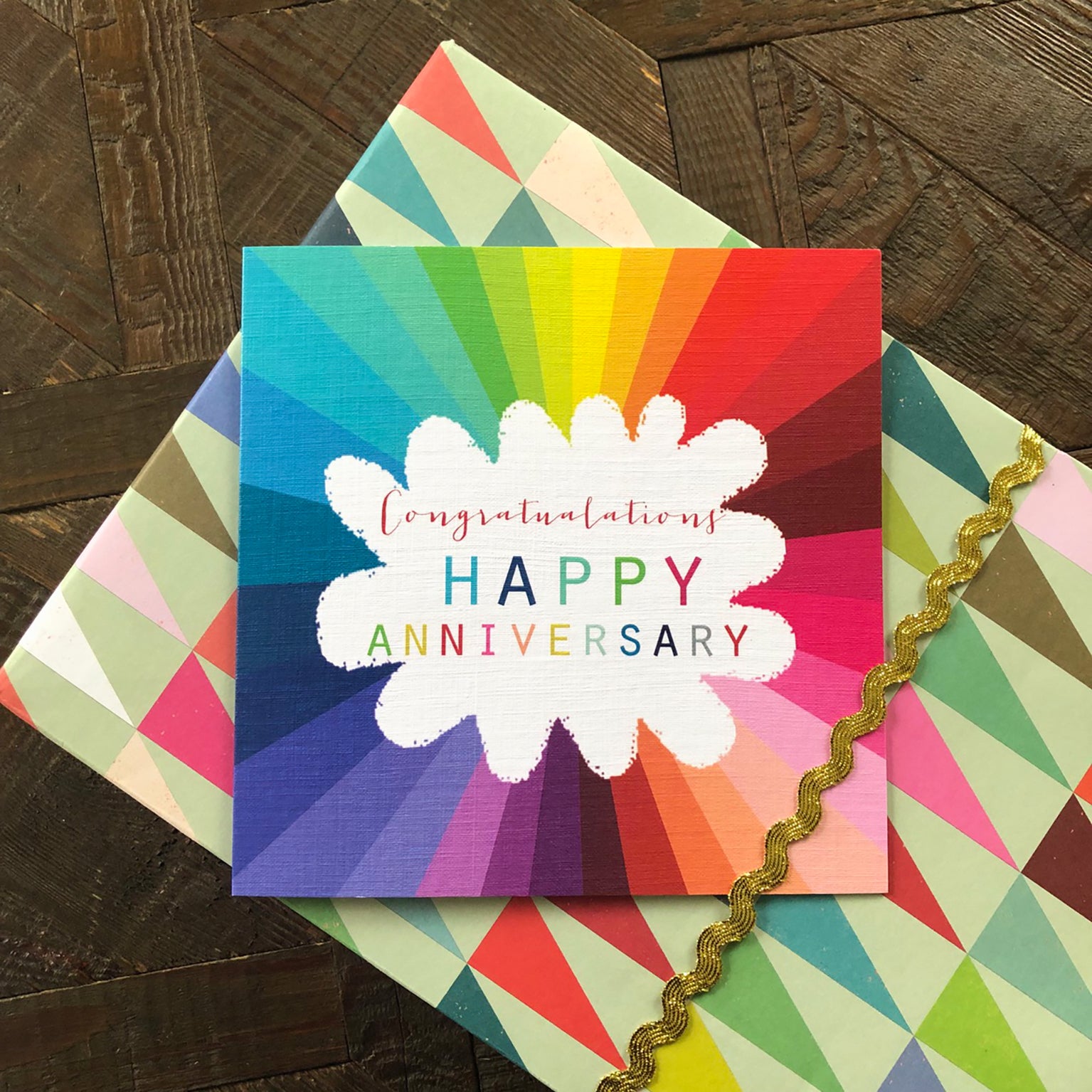 WO84 colourful happy anniversary card