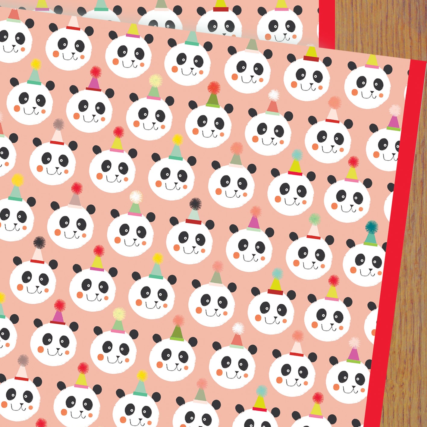 WP107 panda wrapping paper