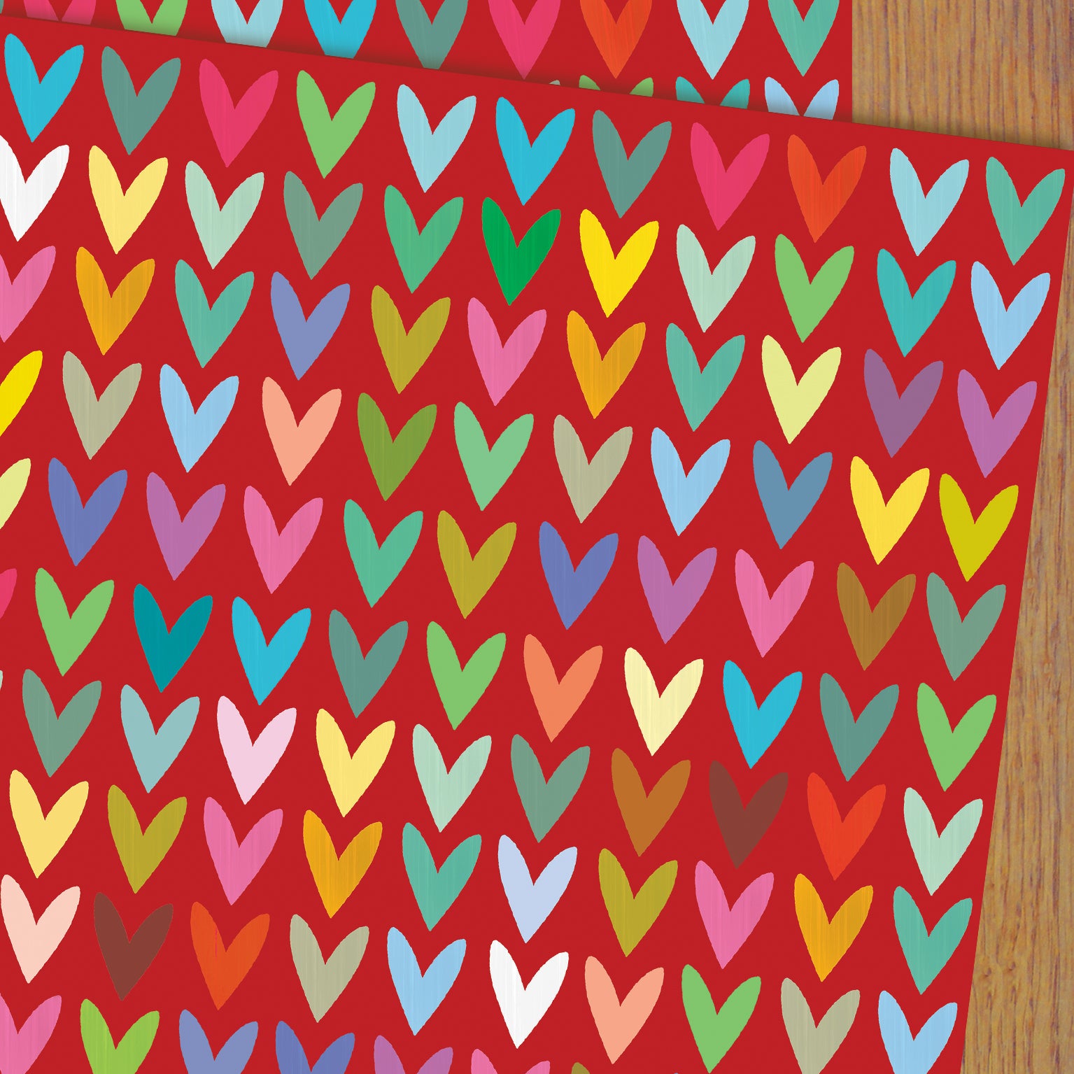 WP117 red hearts wrapping paper