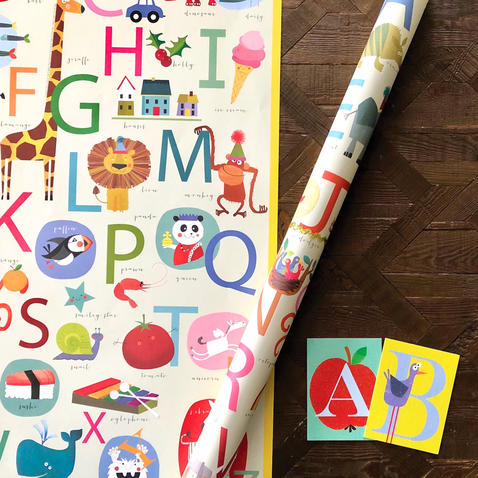 WP122 alphabet wrapping paper