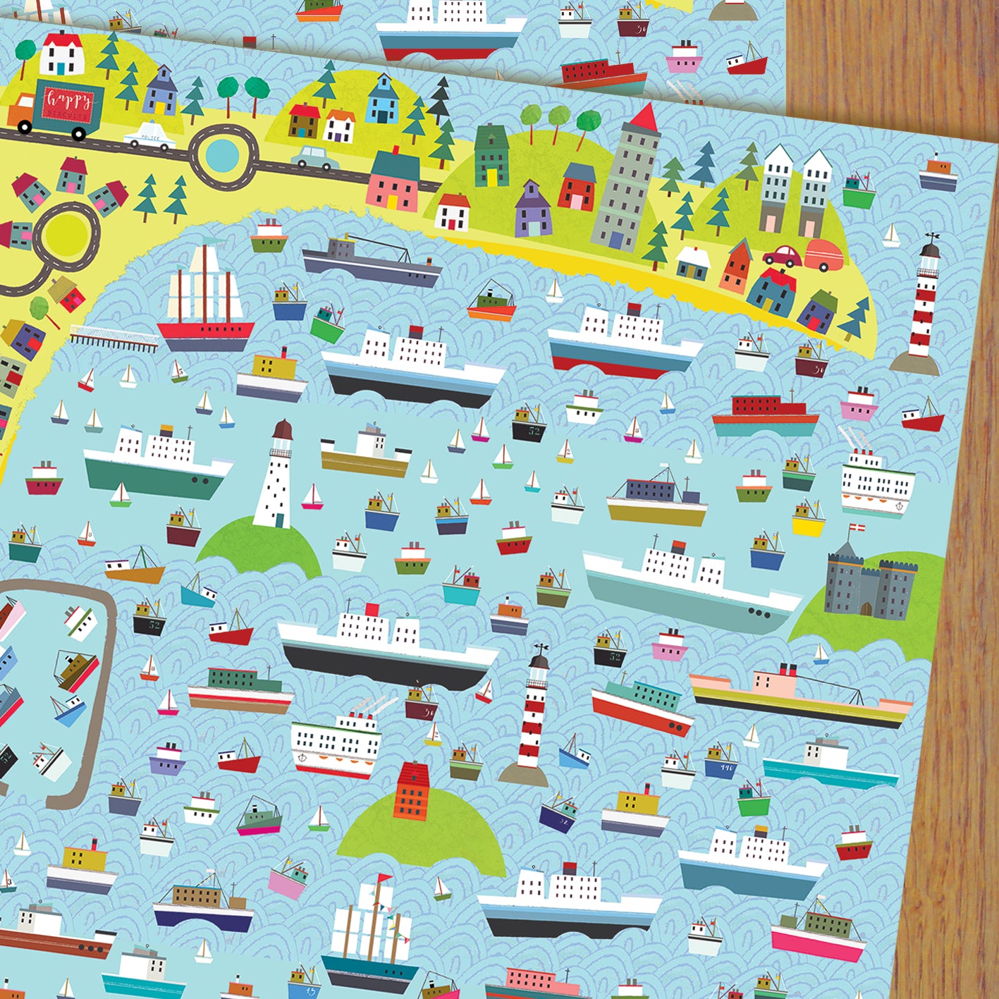 WP123 boats wrapping paper