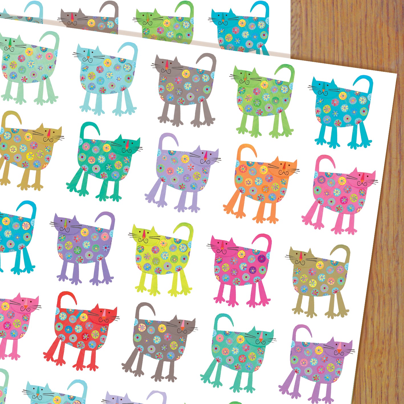 cats wrapping paper