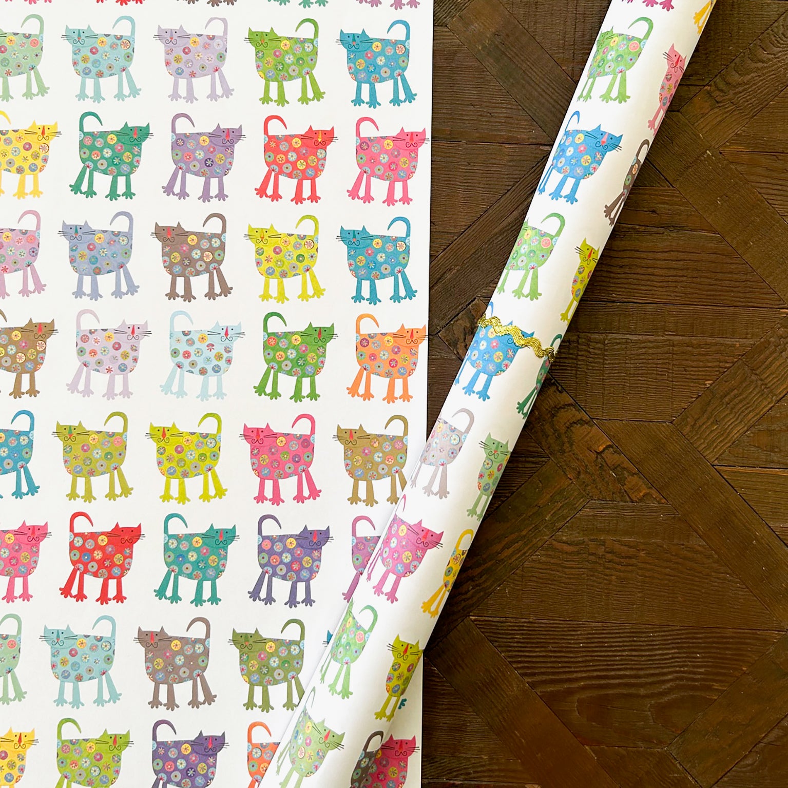 cats wrapping paper