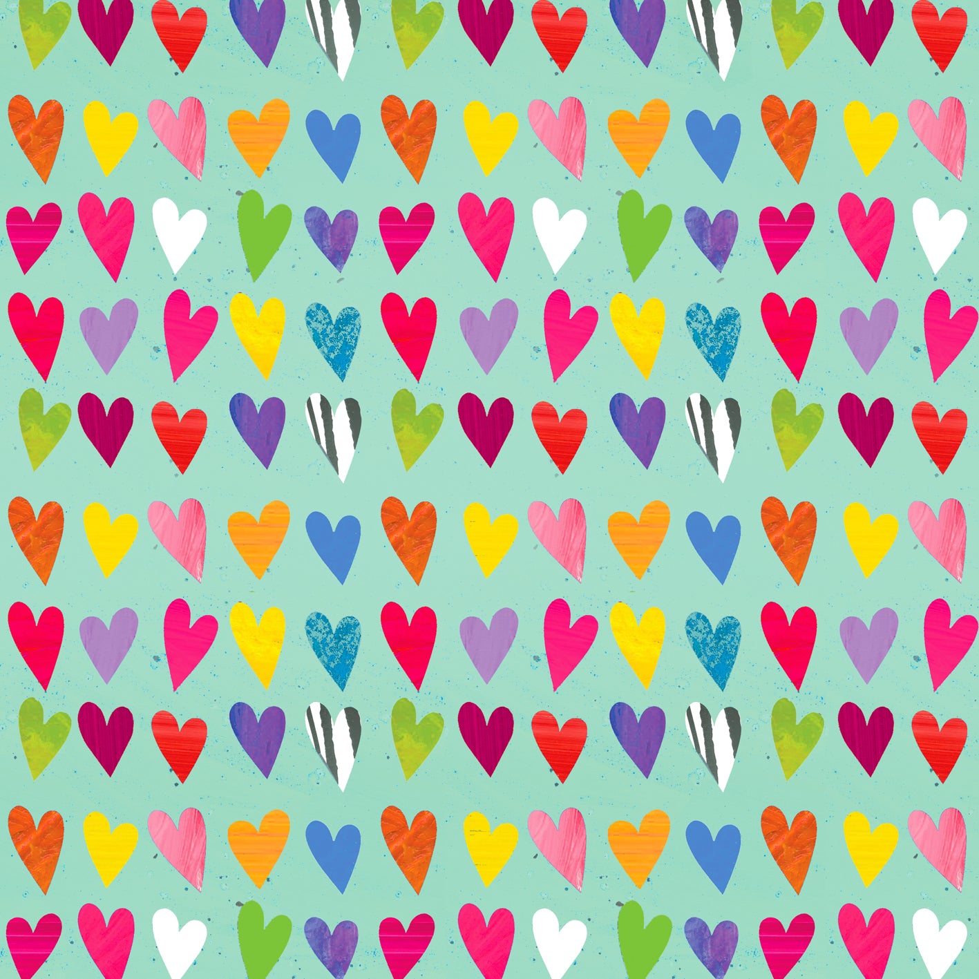 WP32 coloured hearts wrapping paper