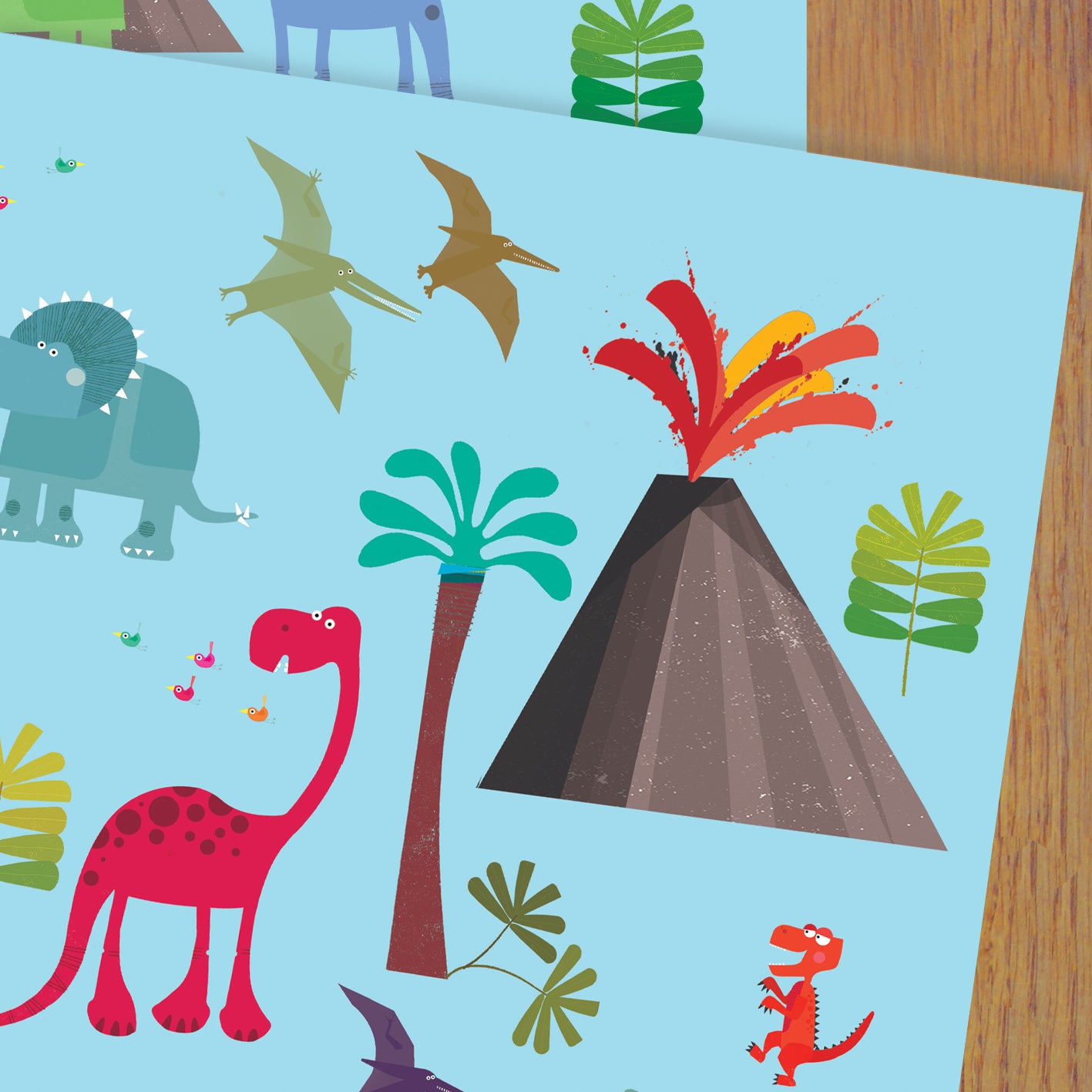 WP45 dinosaurs wrapping paper