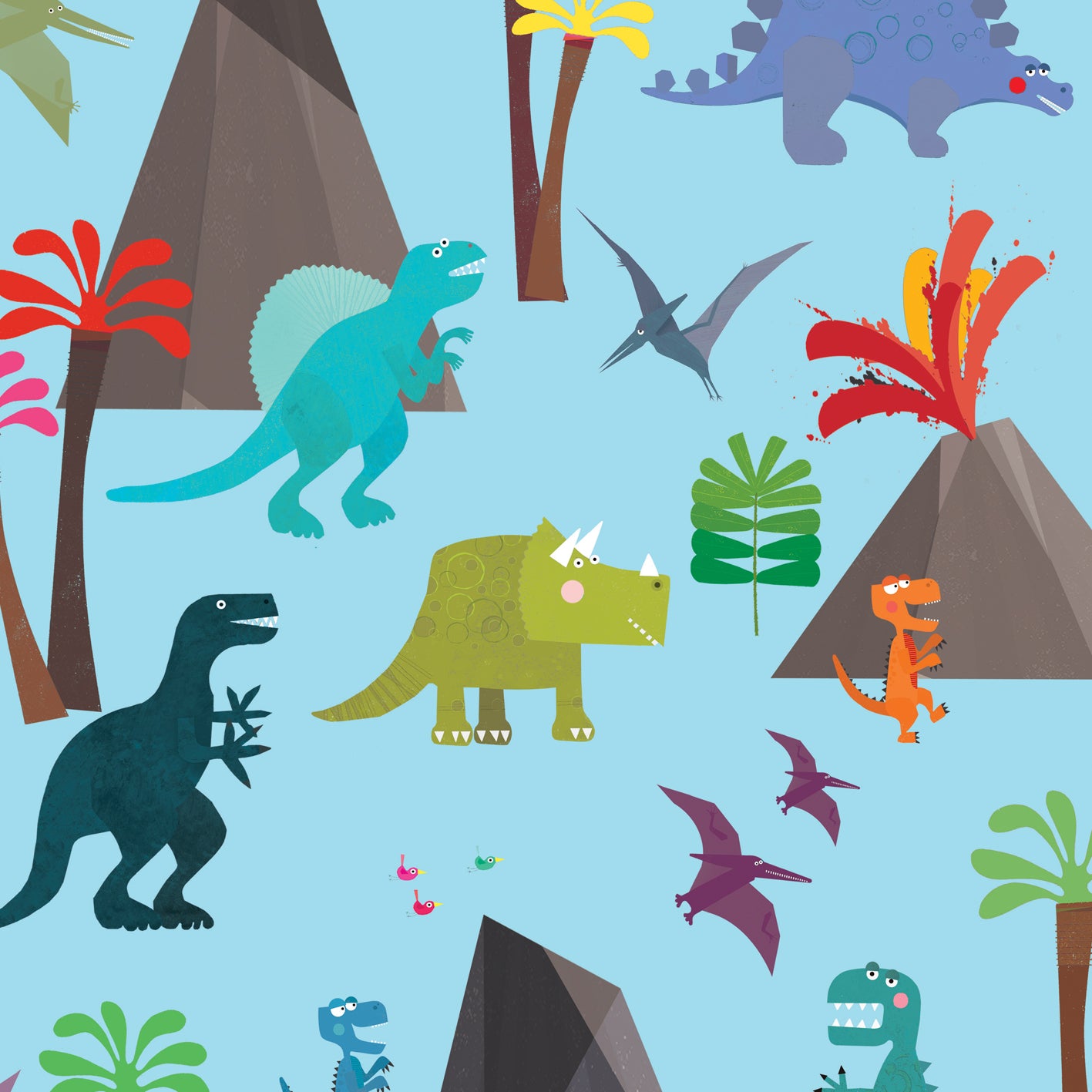 WP45 dinosaurs wrapping paper