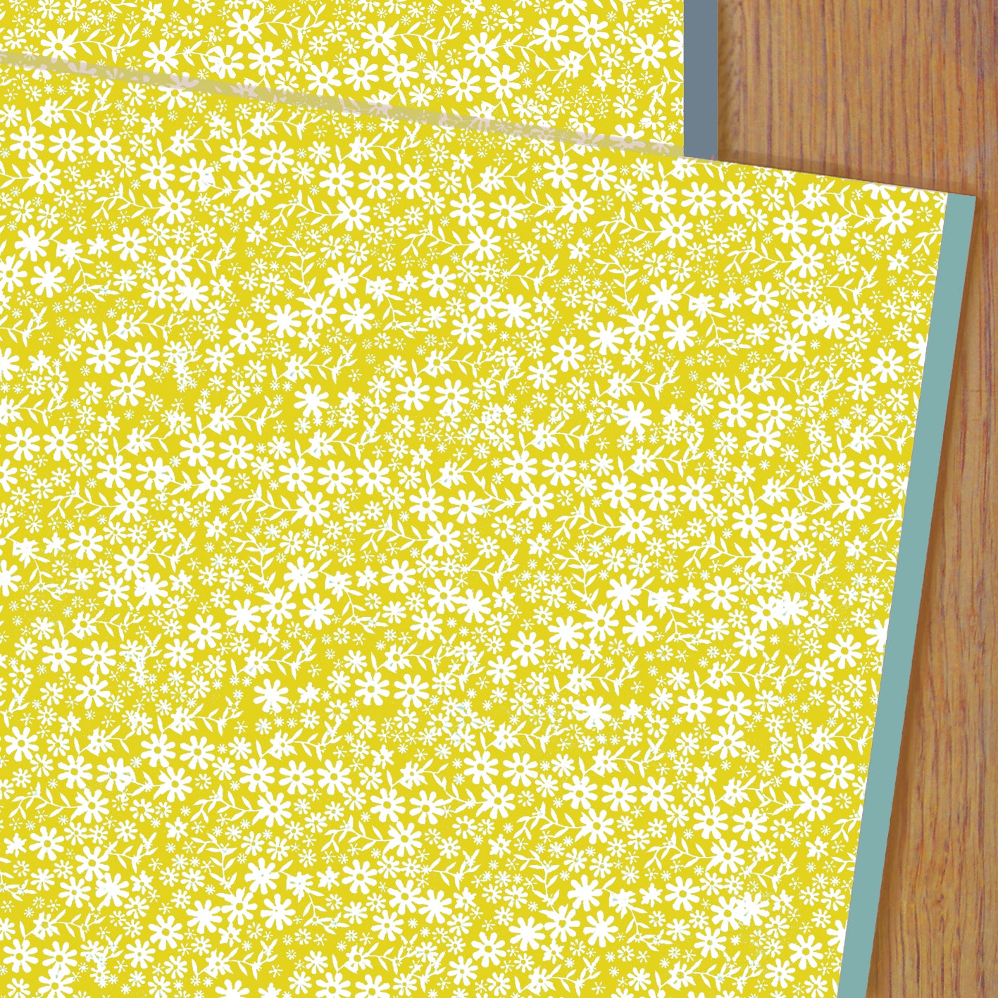 WP73 mustard ditzy wrapping paper