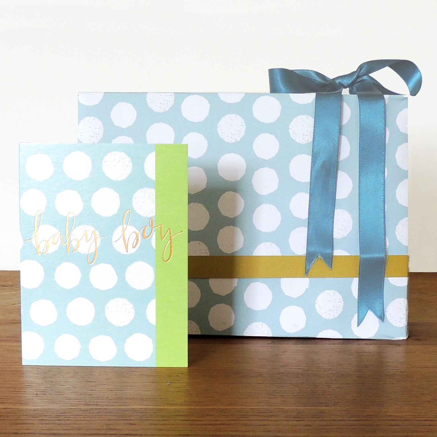 WP76 blue spots wrapping paper