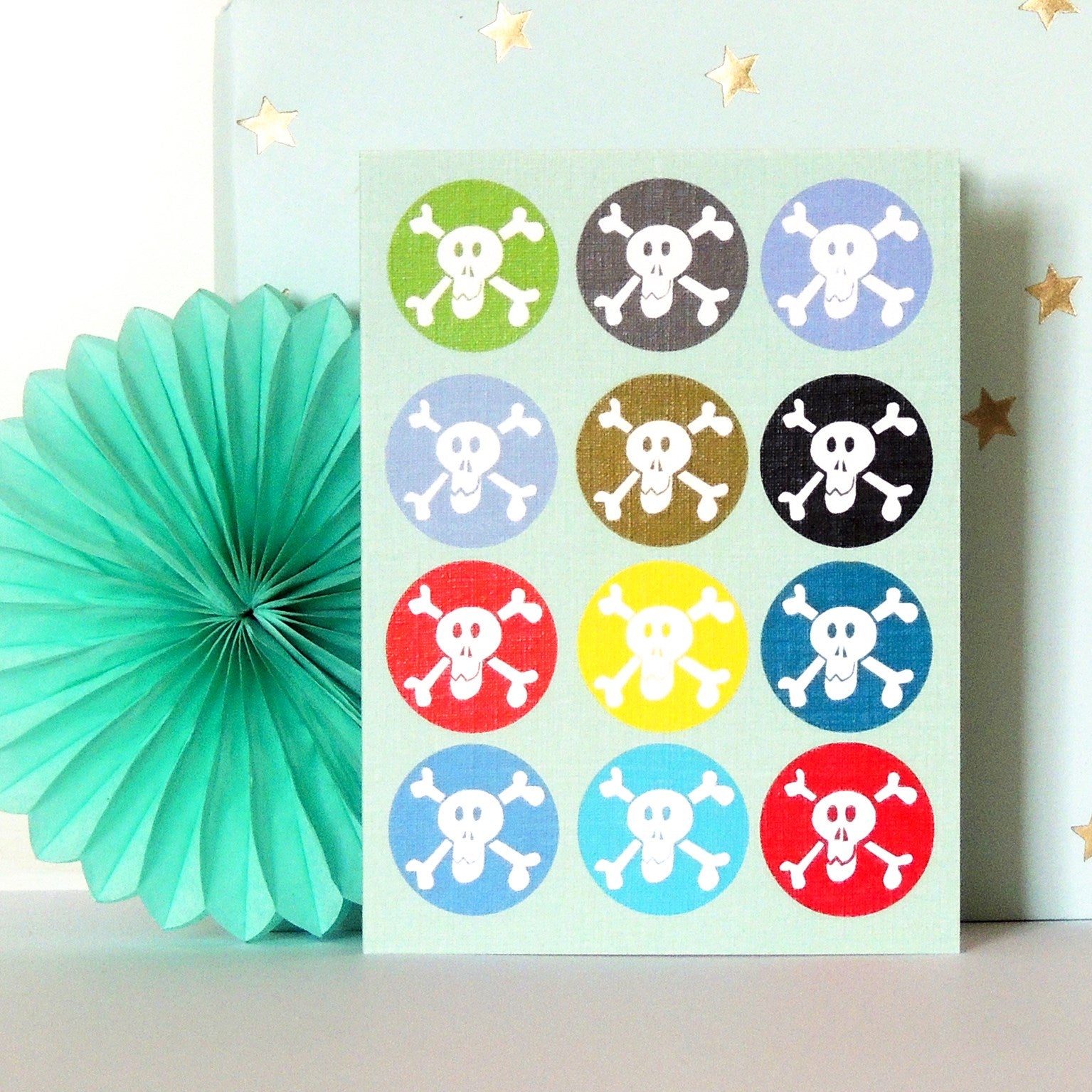 mini skulls greetings card