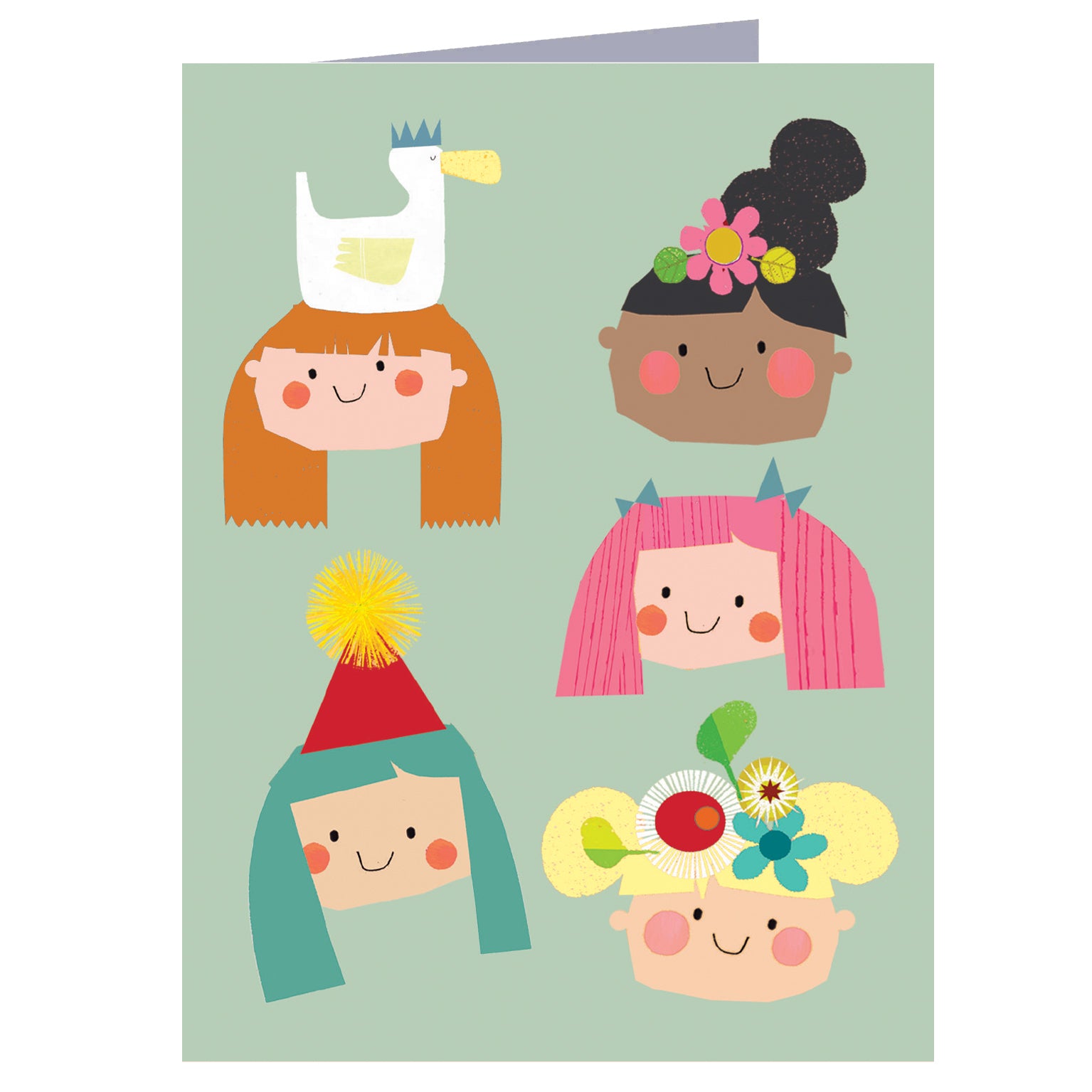 WTW119 mini faces greetings card