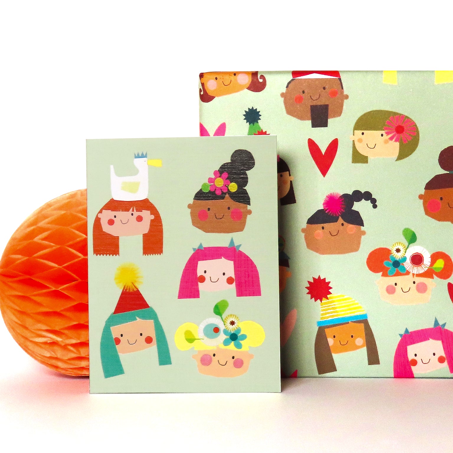 WTW119 mini faces greetings card