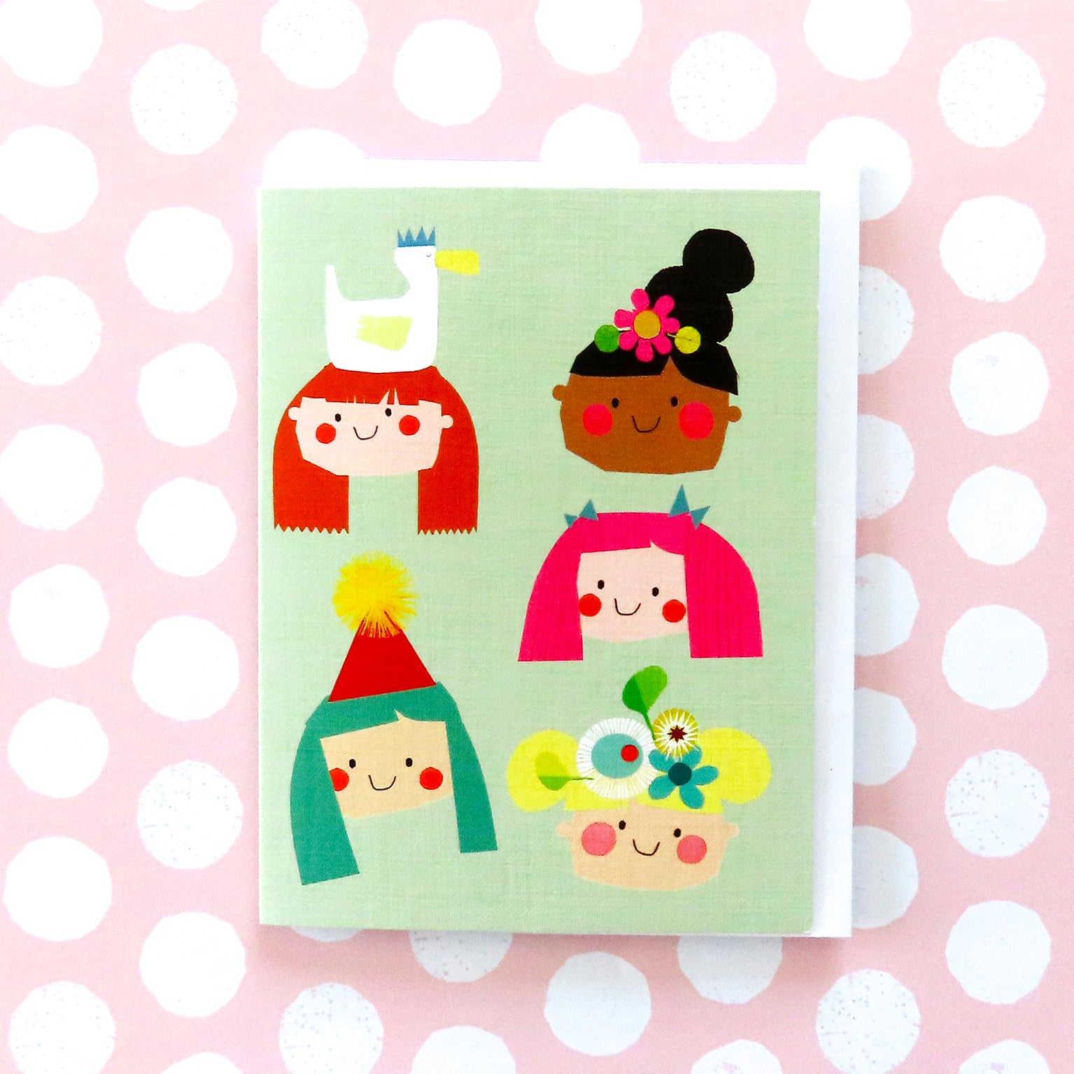 WTW119 mini faces greetings card