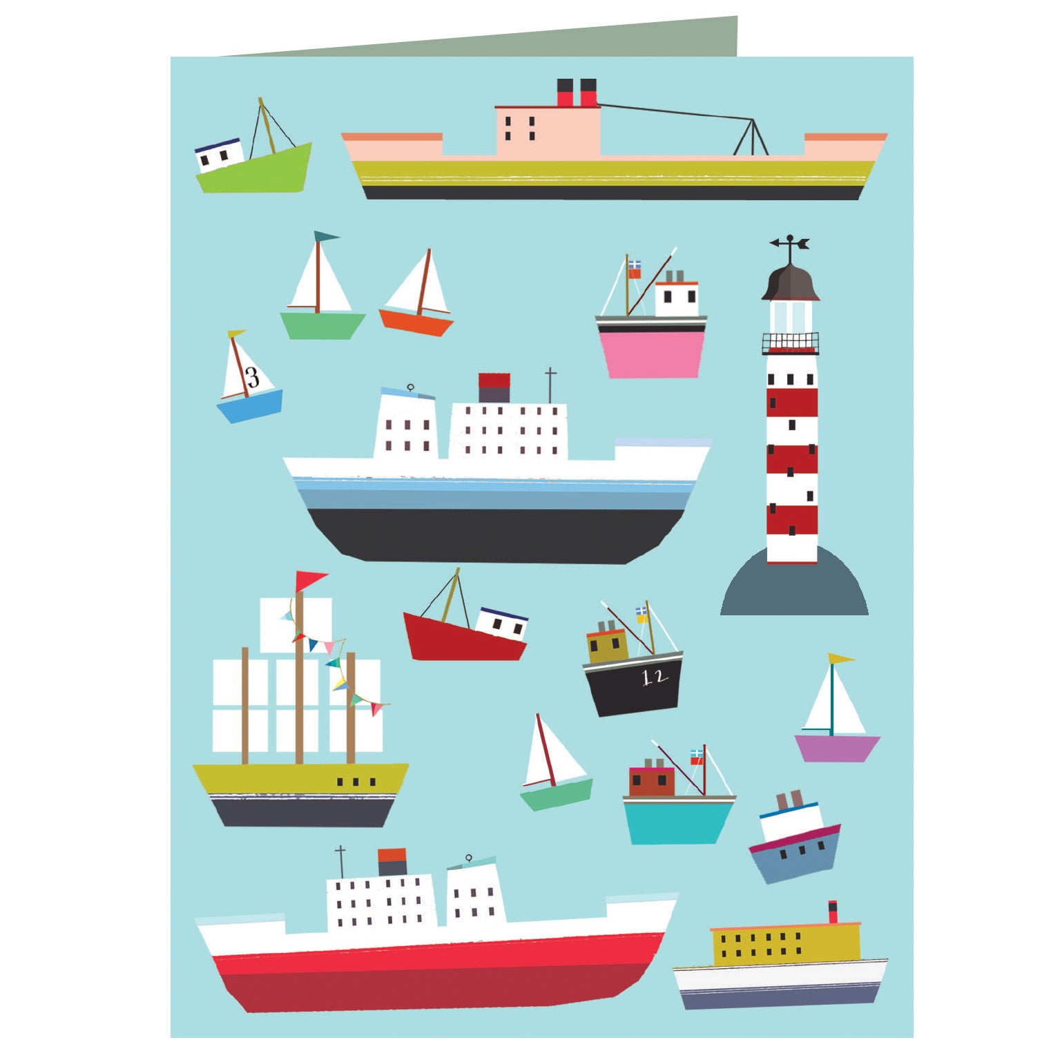 WTW123 mini boats greetings card