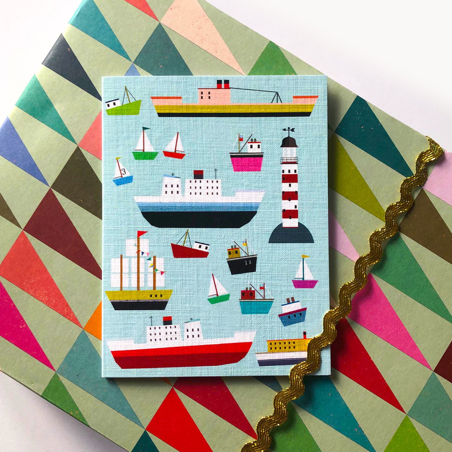 WTW123 mini boats greetings card