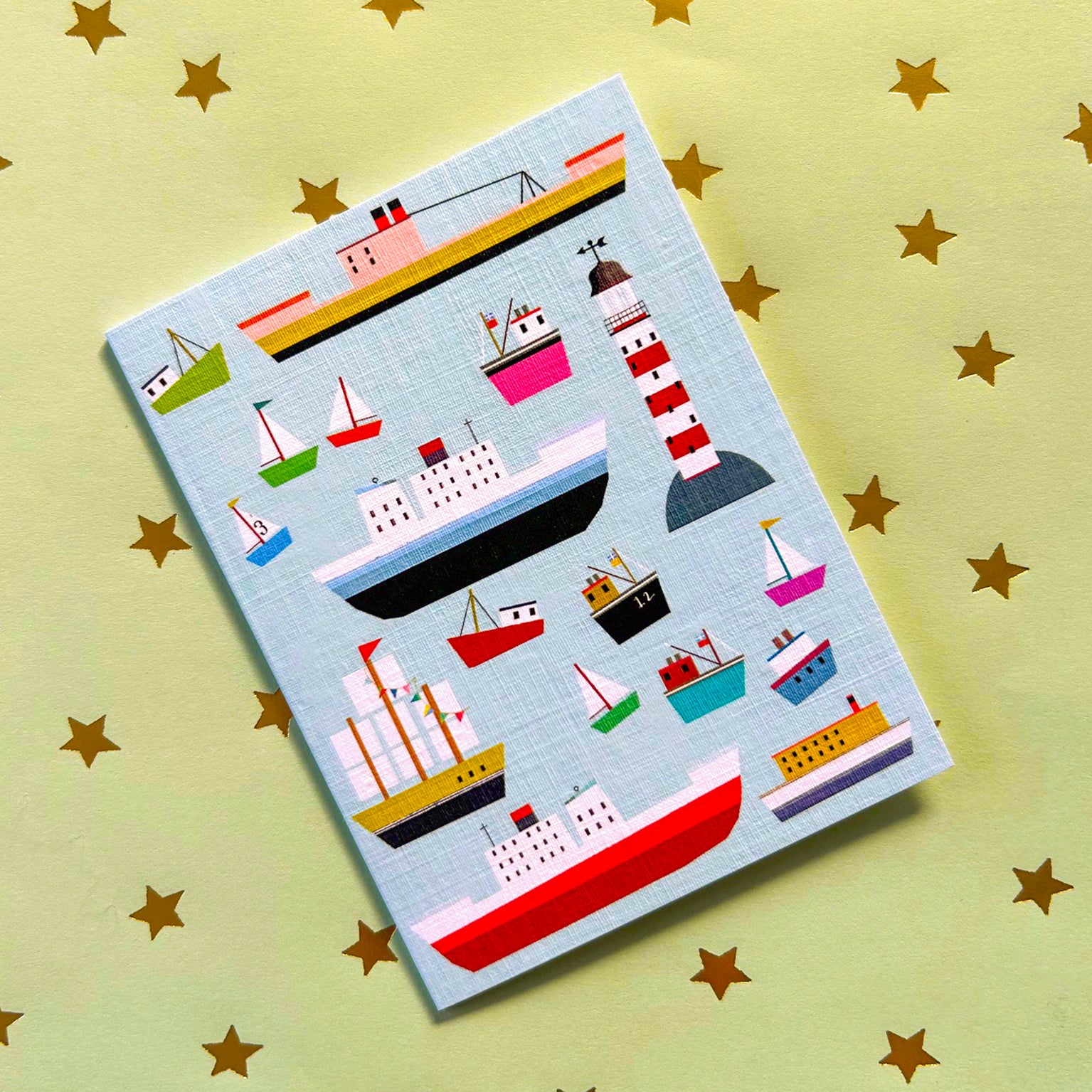 WTW123 mini boats greetings card