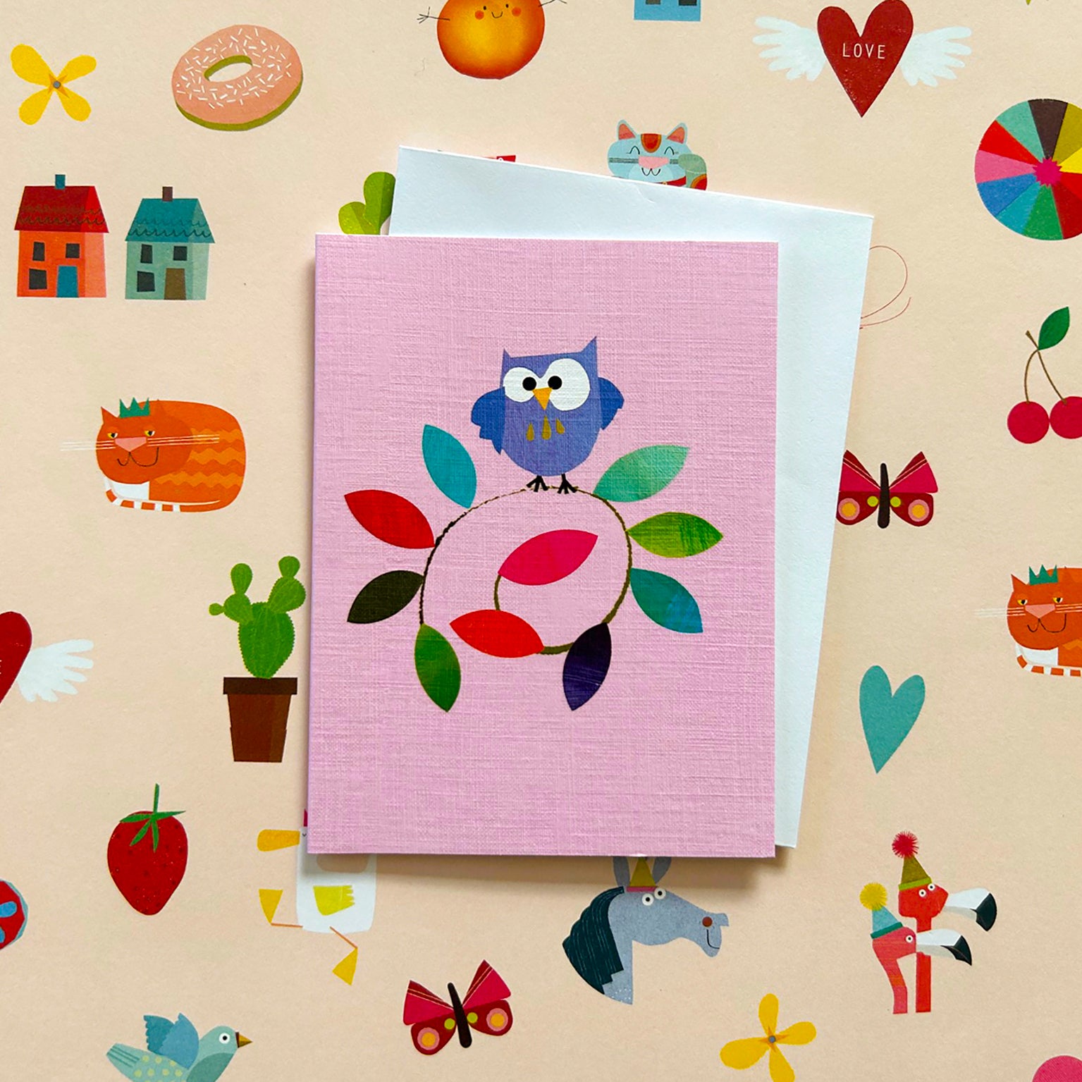 WTW13 mini owl greetings card