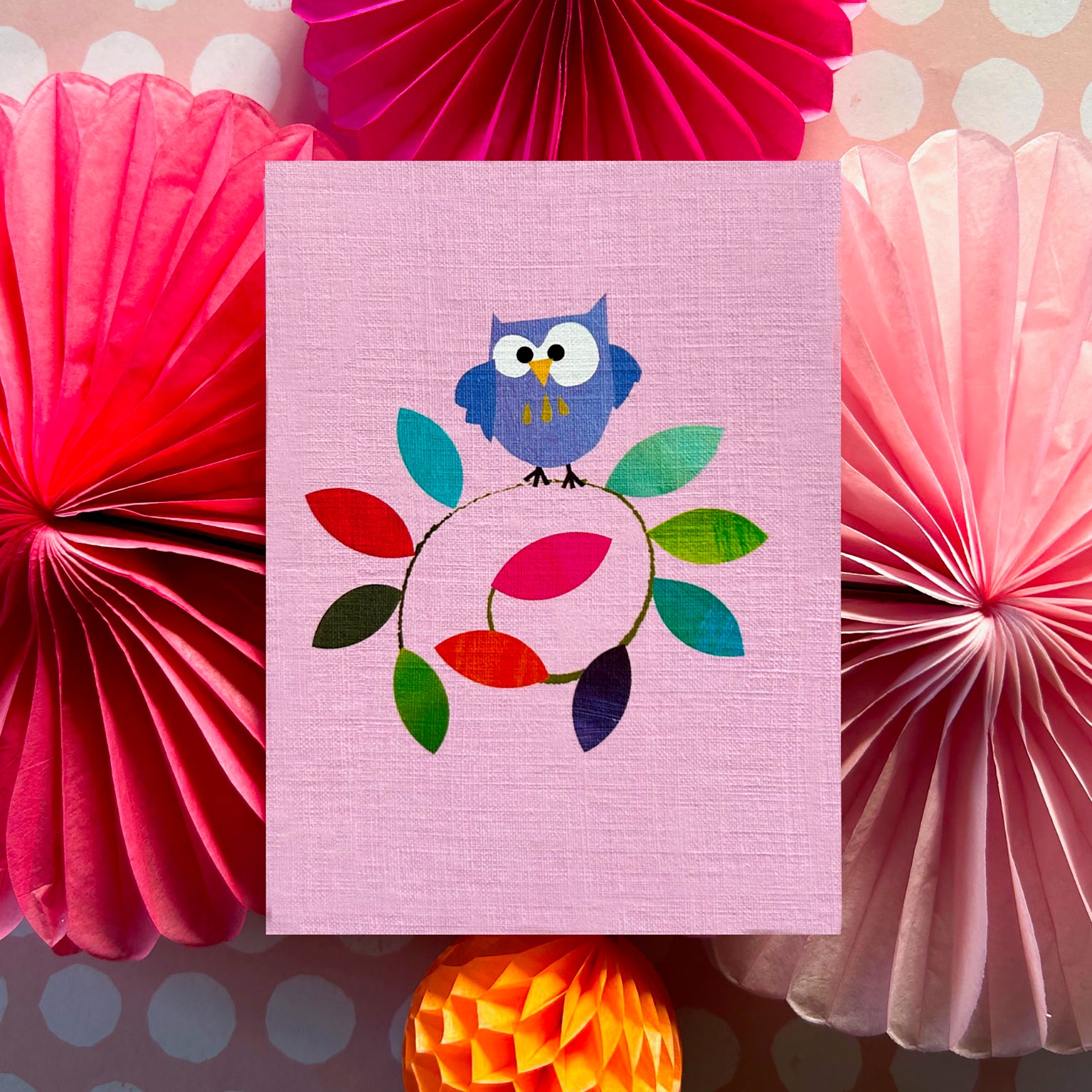 WTW13 mini owl greetings card