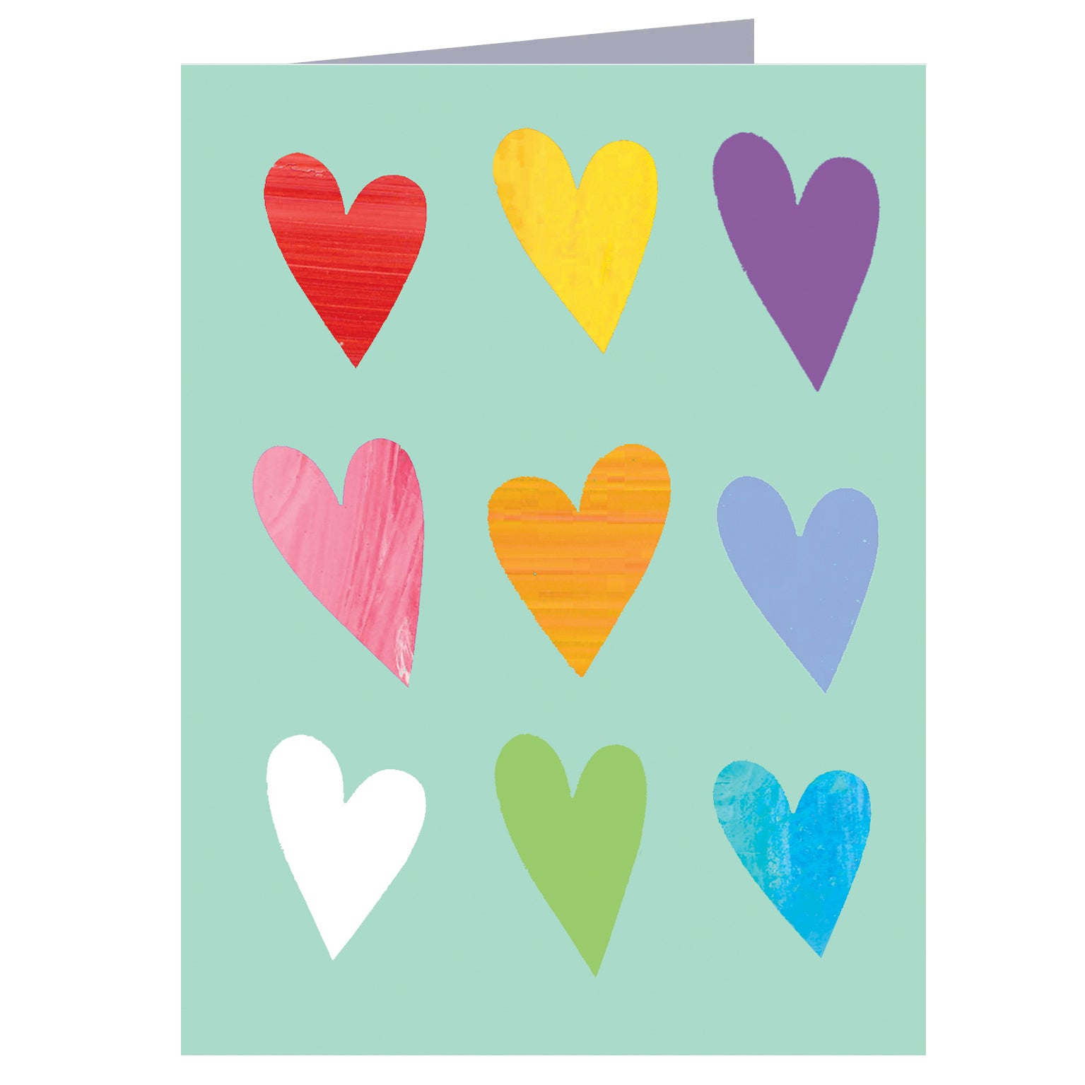 WTW32 mini coloured hearts card