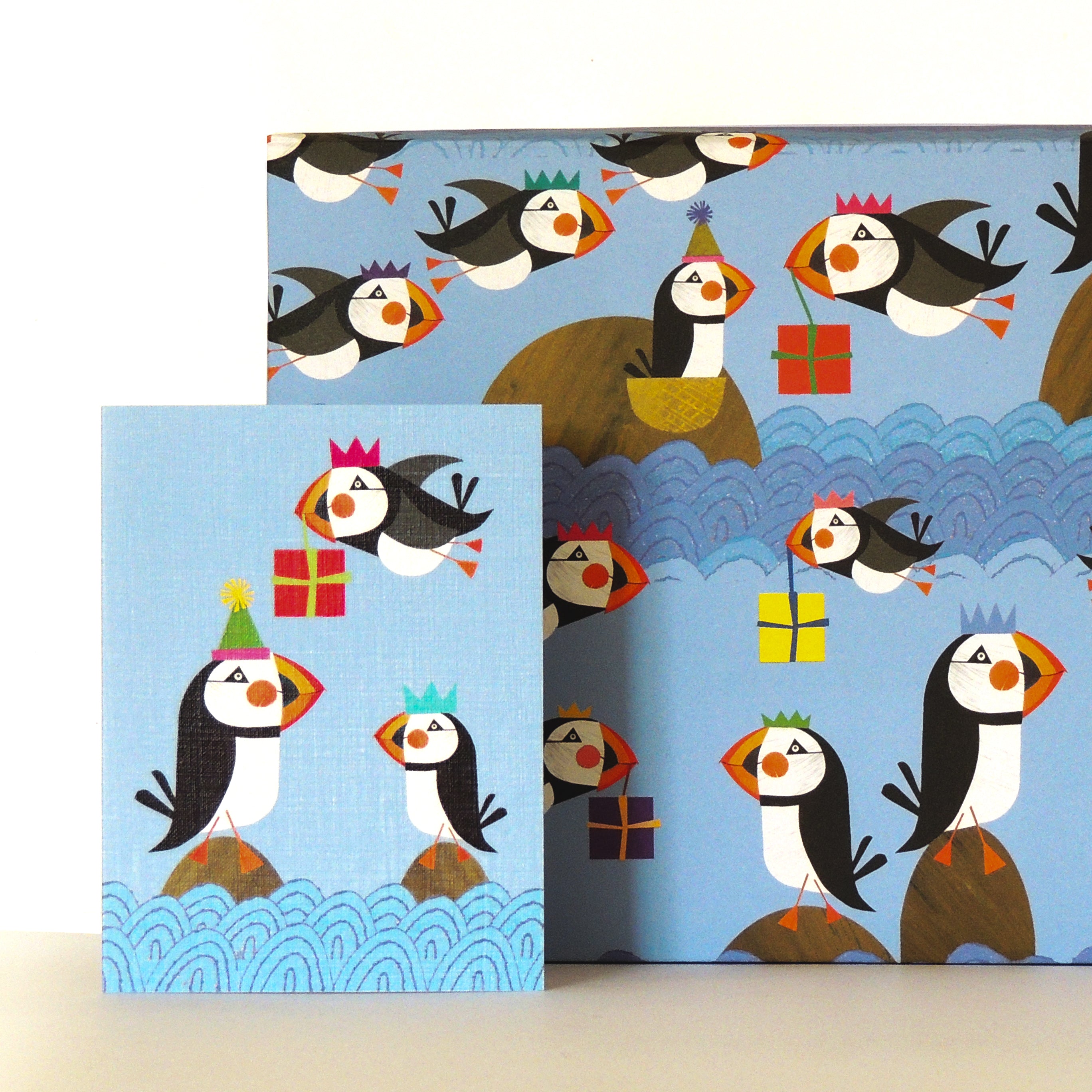 WP60 puffin wrapping paper