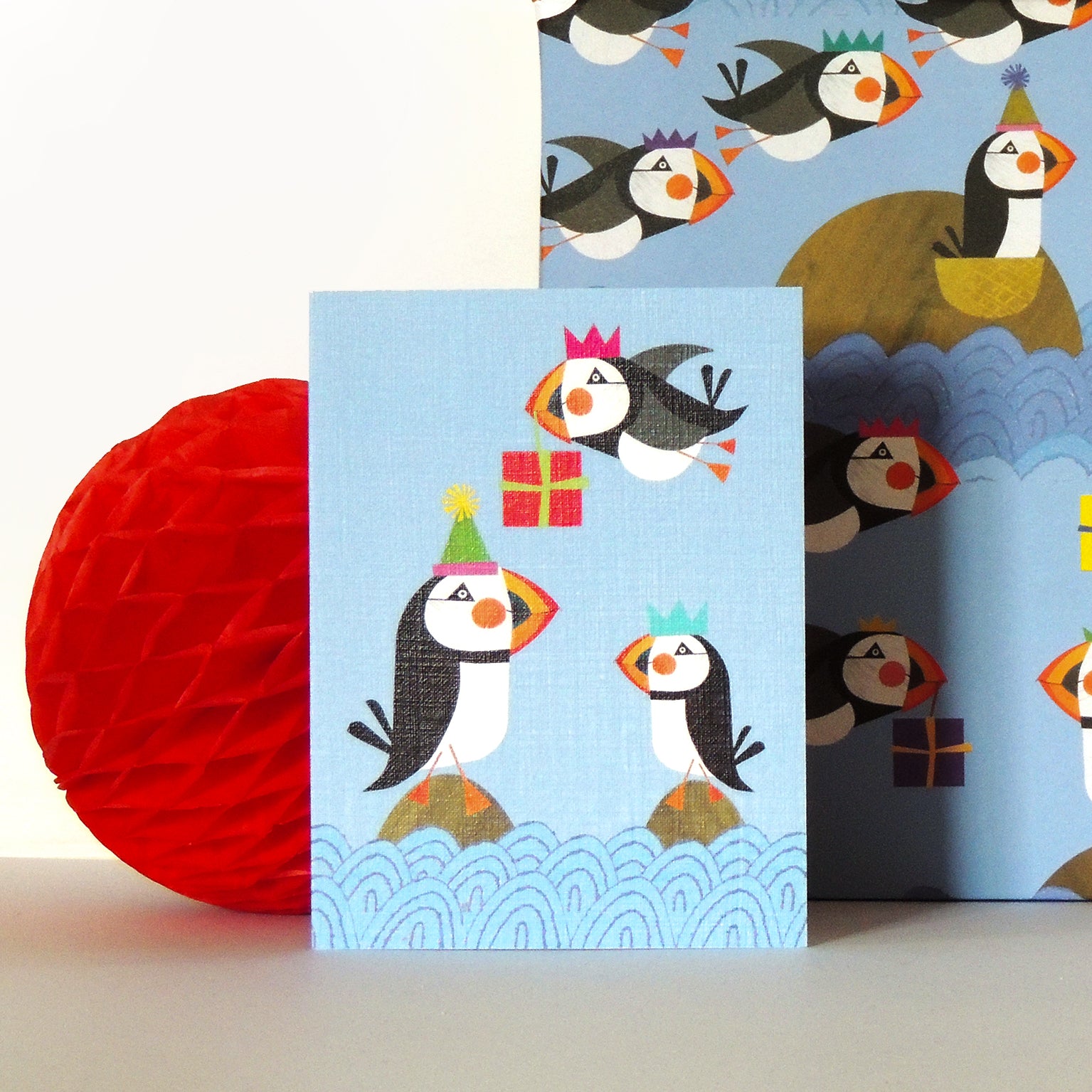 WTW60 mini puffin greetings card