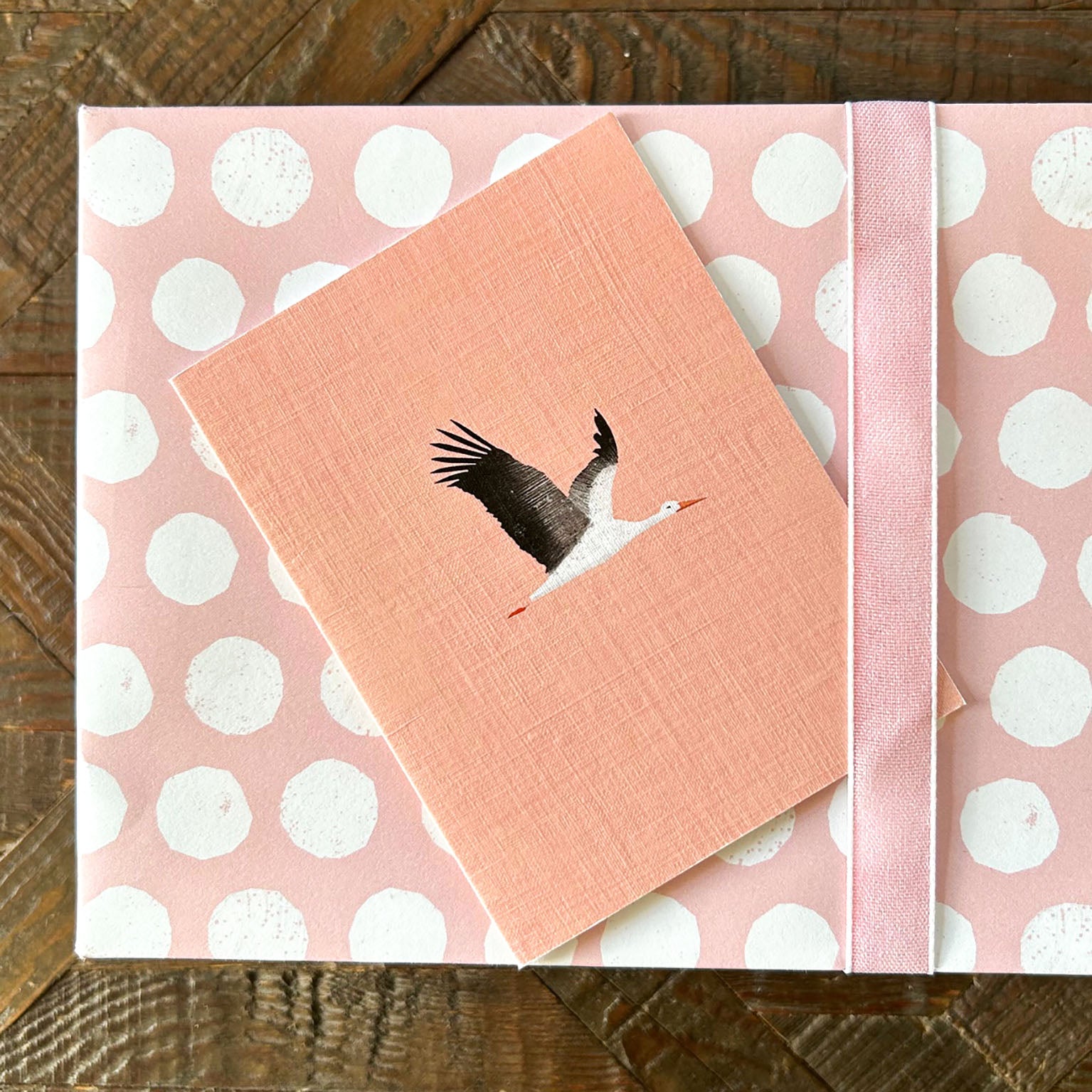 WTW91 mini pink stork card