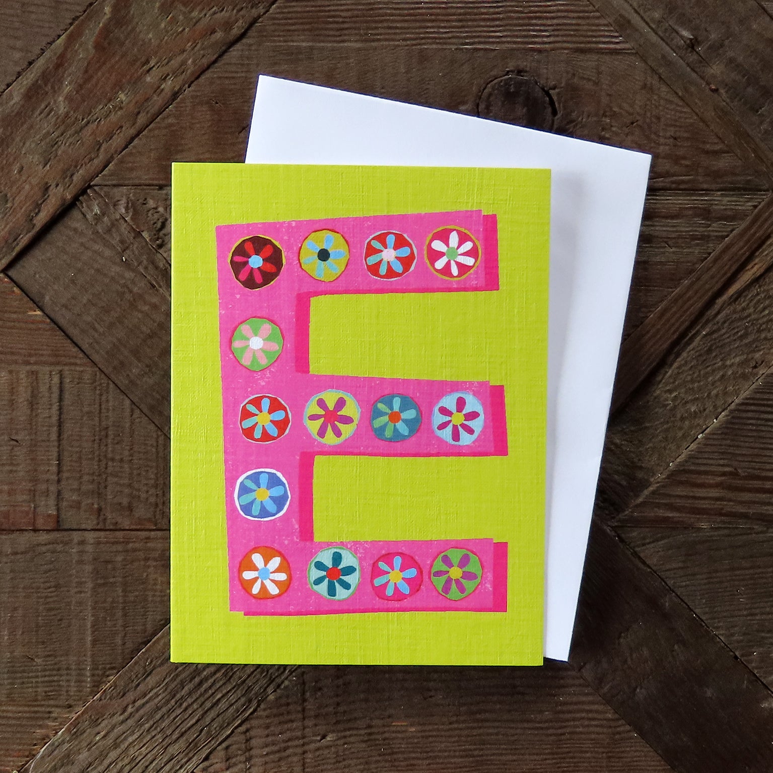 mini E alphabet card