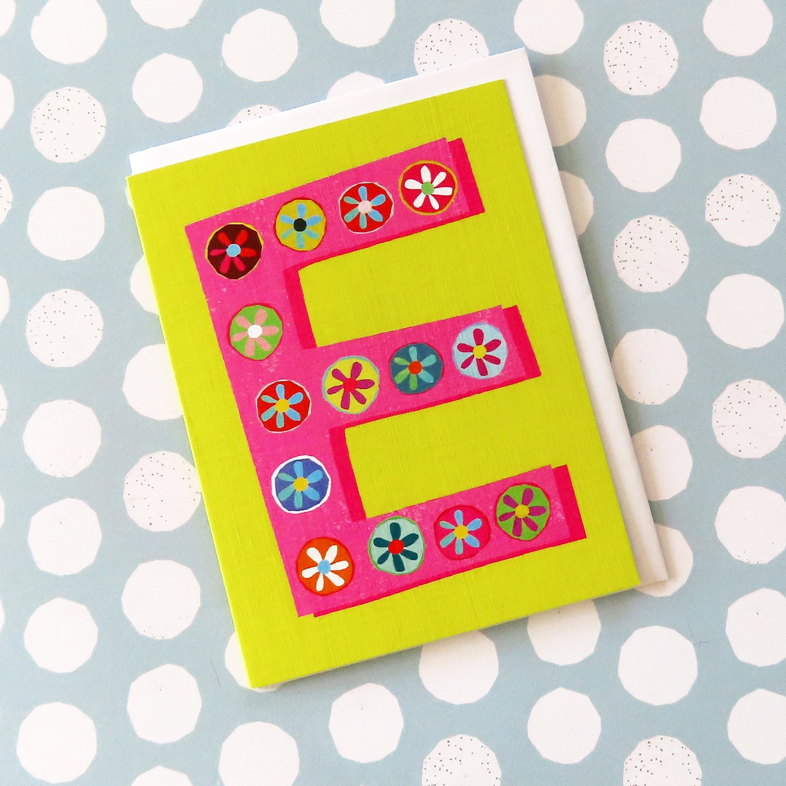 mini E alphabet card