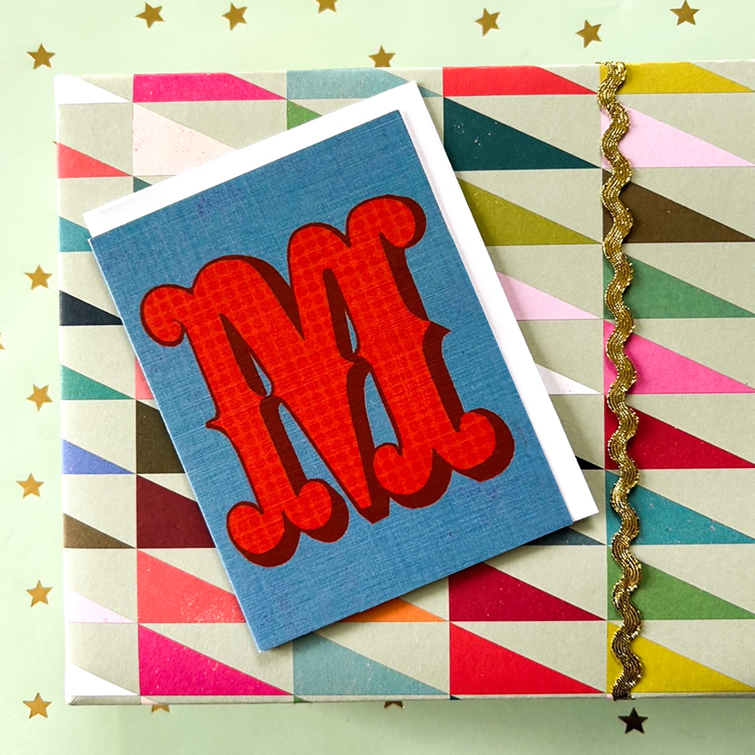 mini M alphabet card