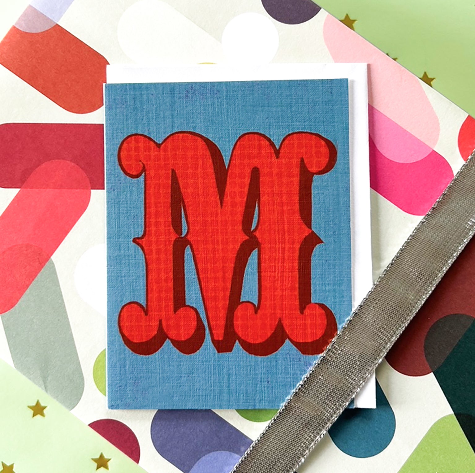 mini M alphabet card