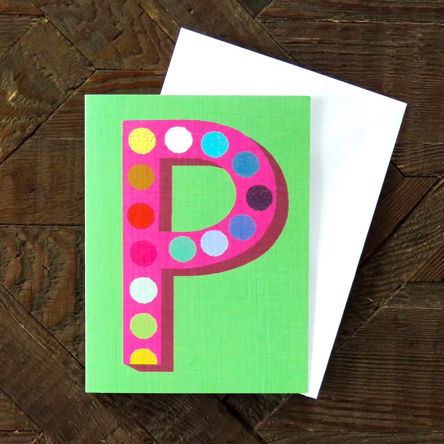 mini P alphabet card