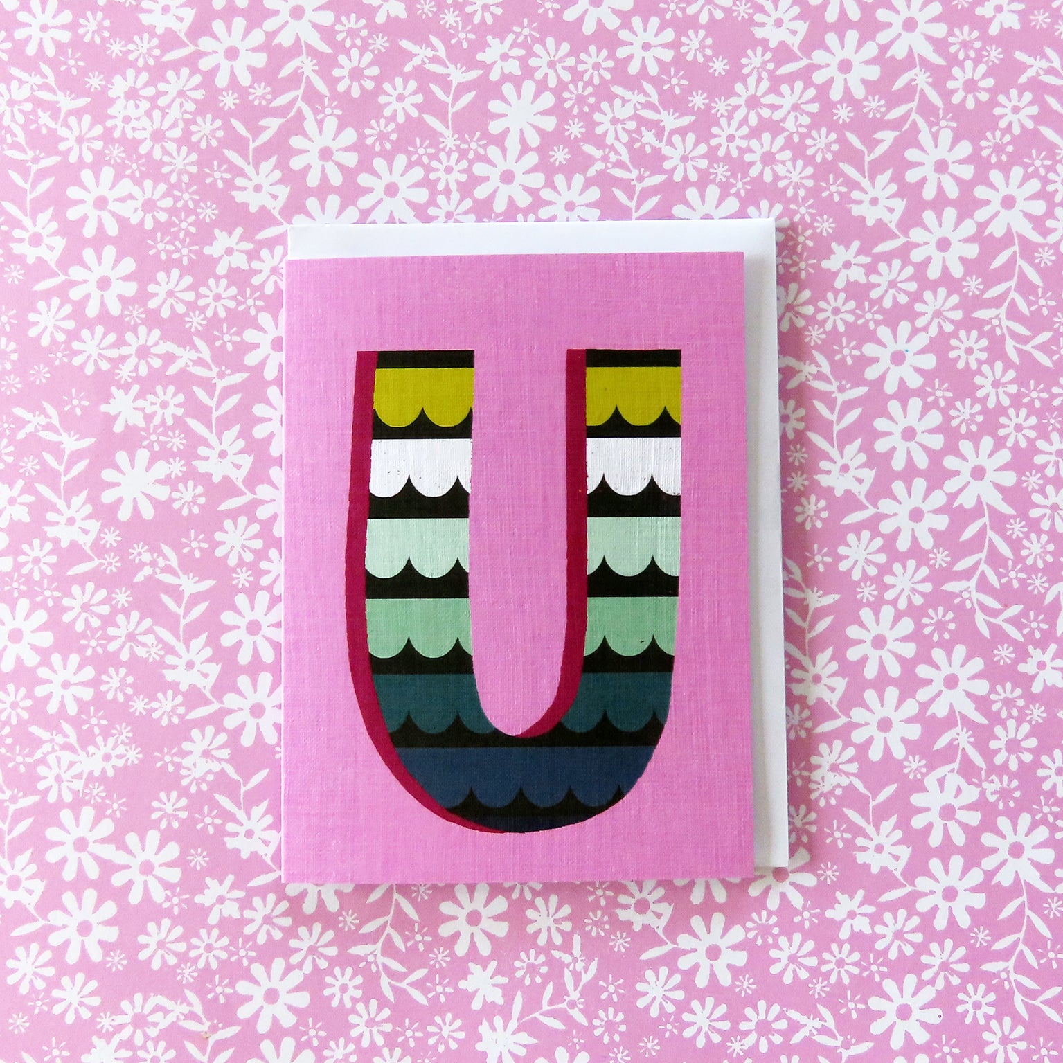 mini U alphabet card