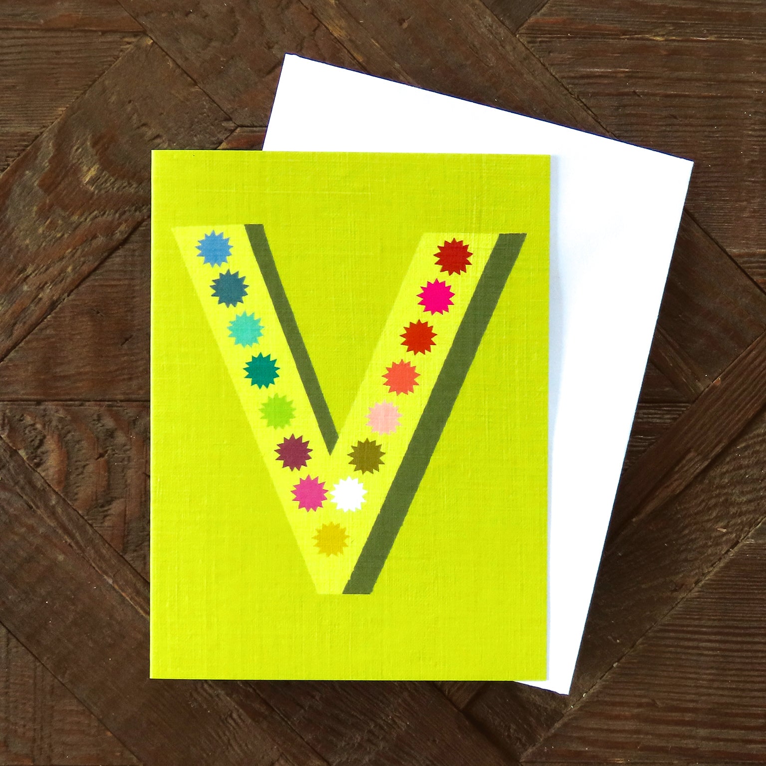 mini V alphabet card