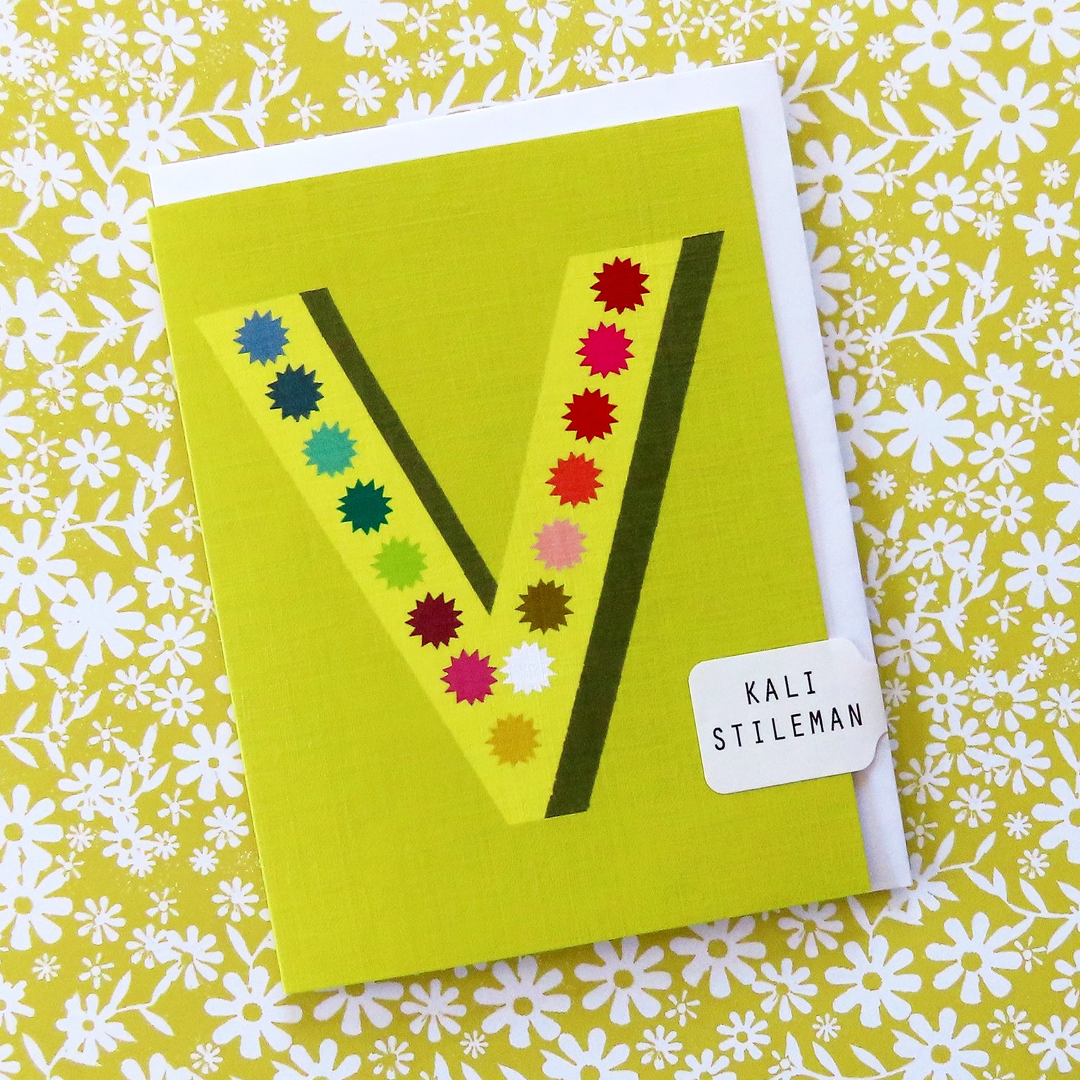 mini V alphabet card