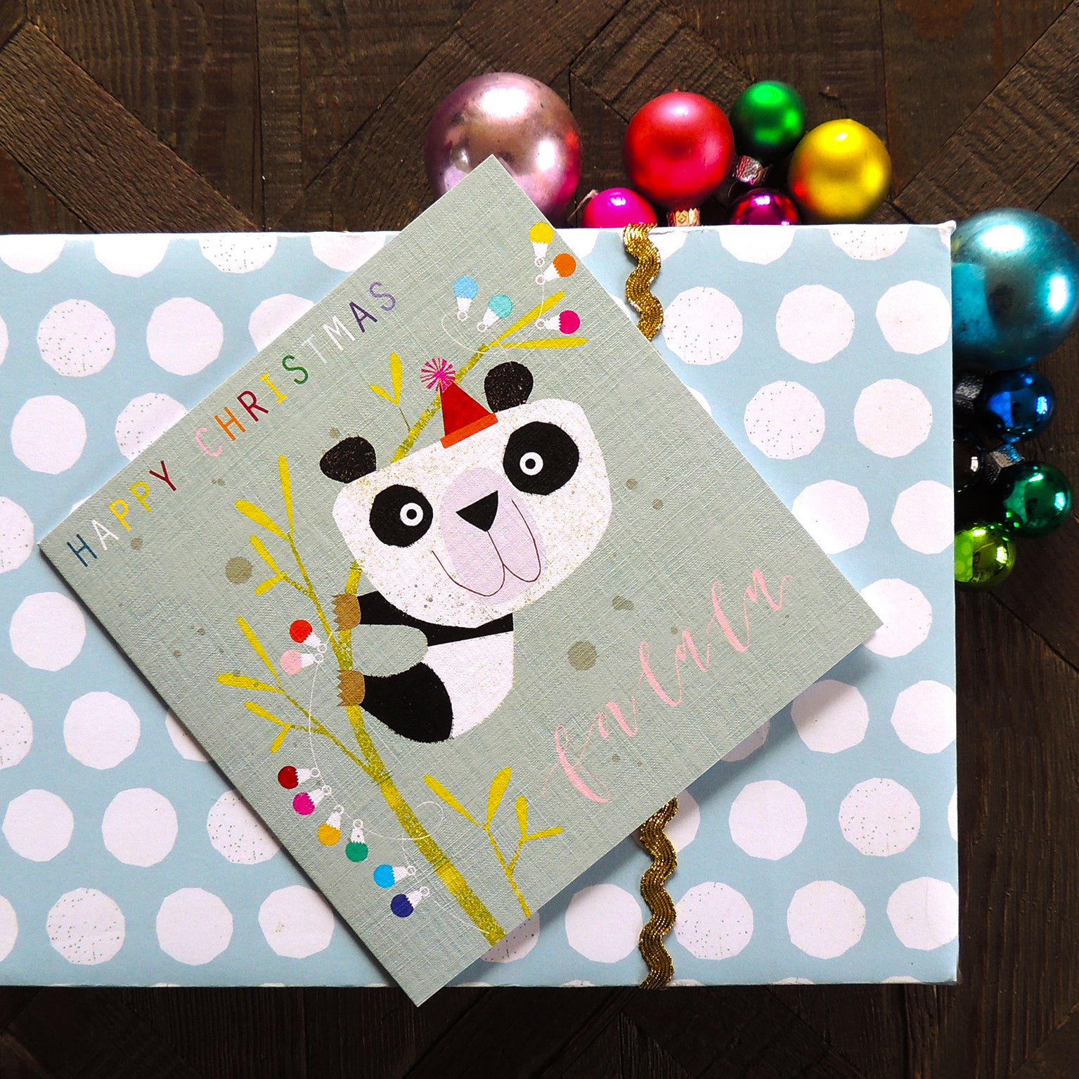 XX03 Christmas panda greetings card