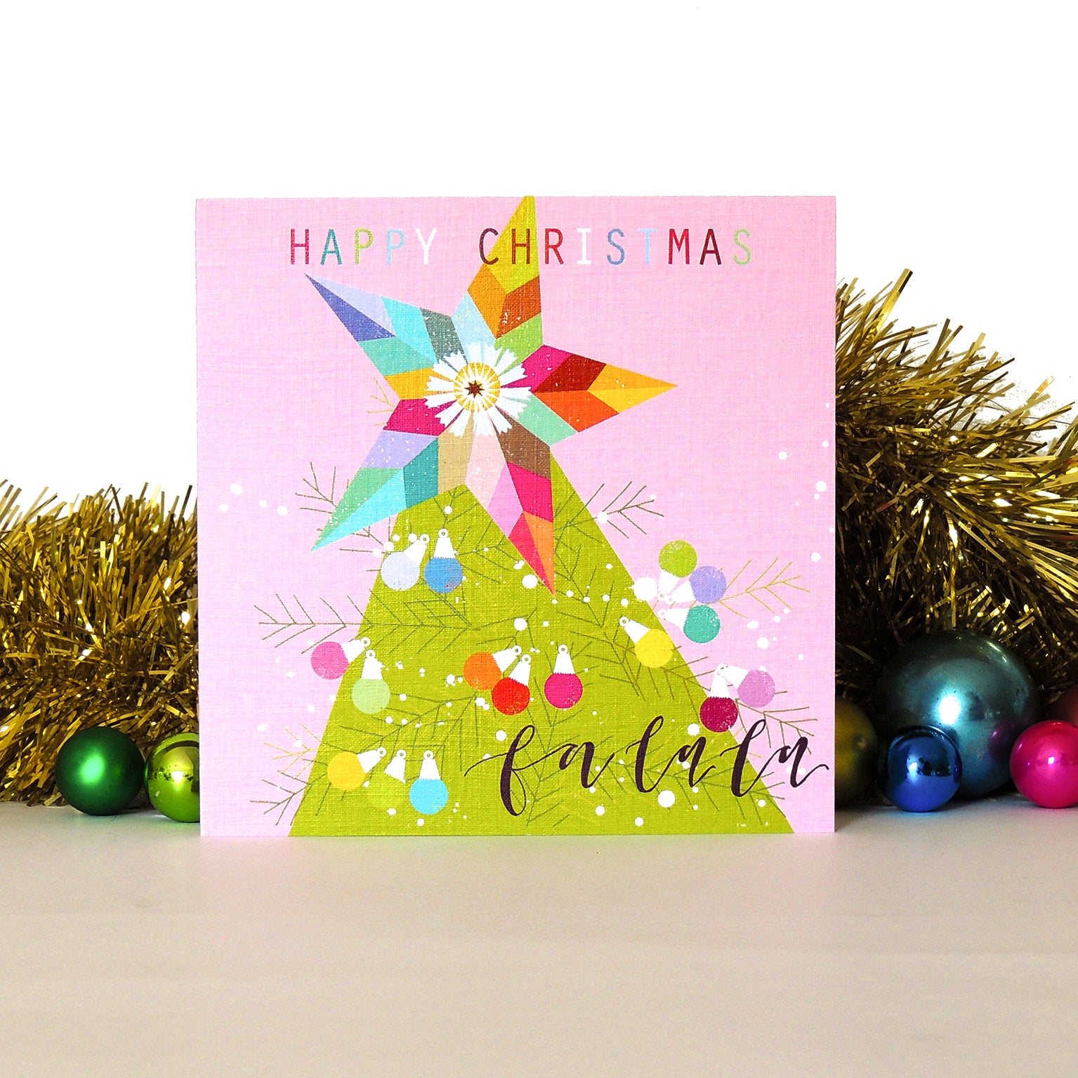 XX04 tree top star Christmas card