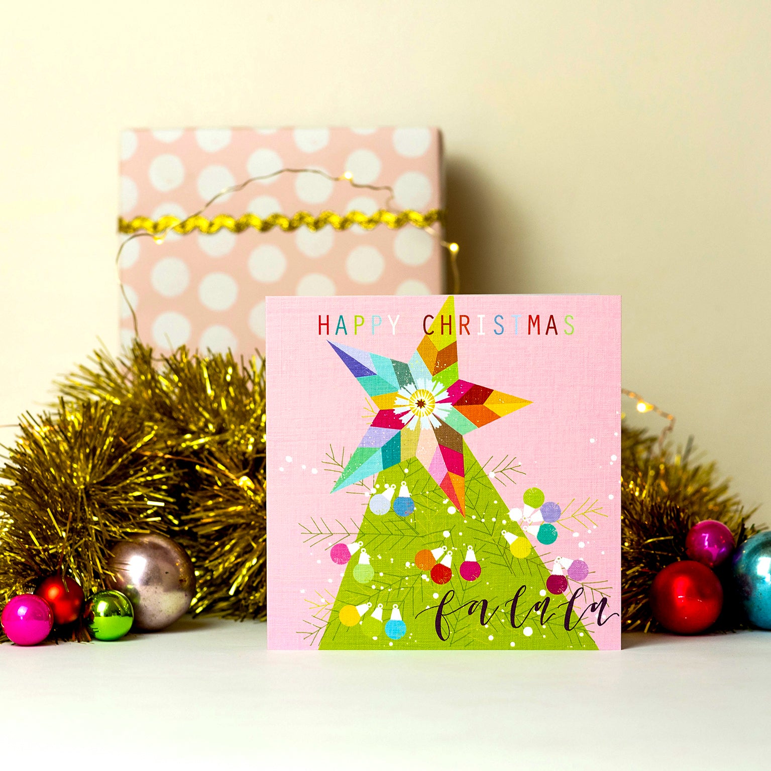 XX04 tree top star Christmas card