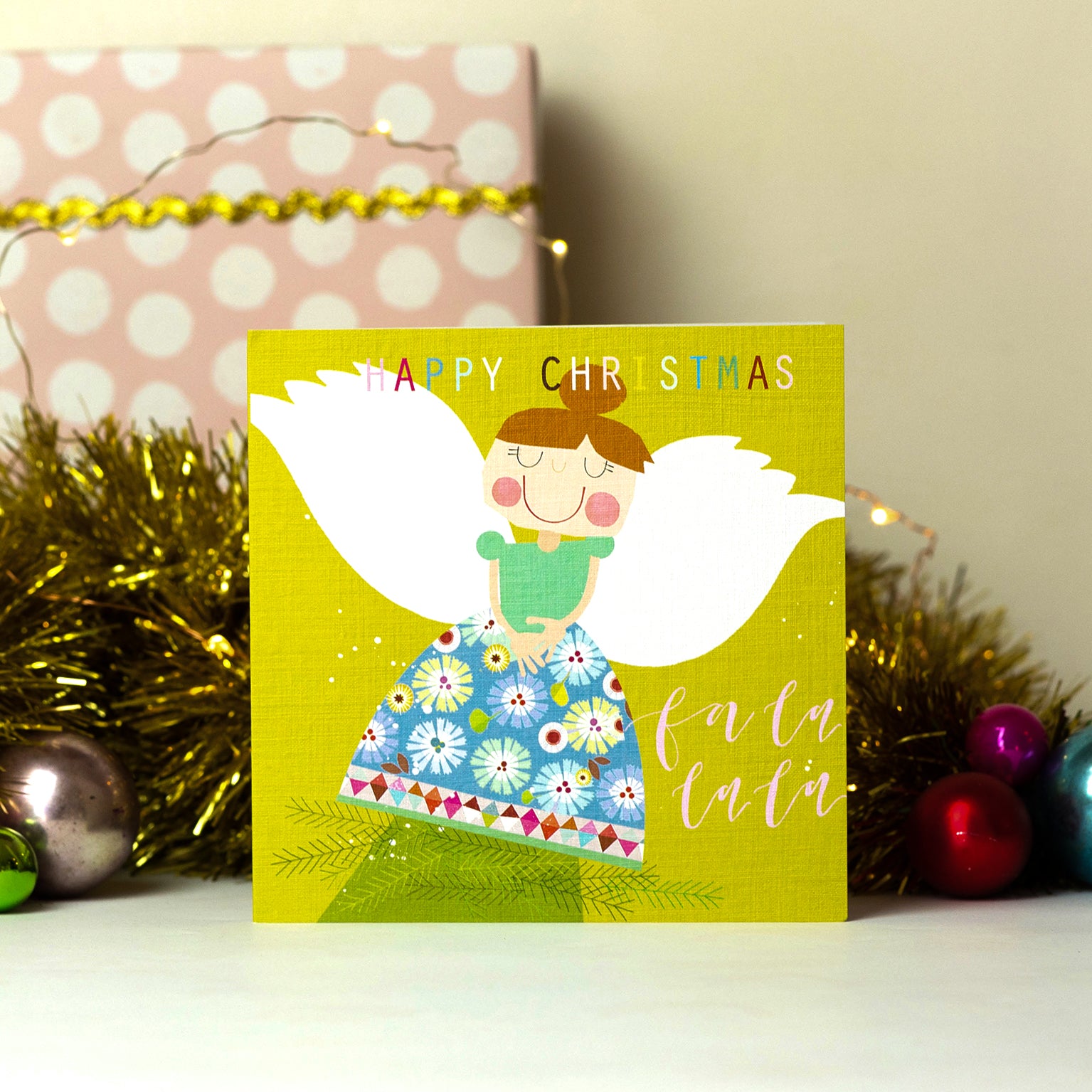 XX07 tree top angel Christmas card