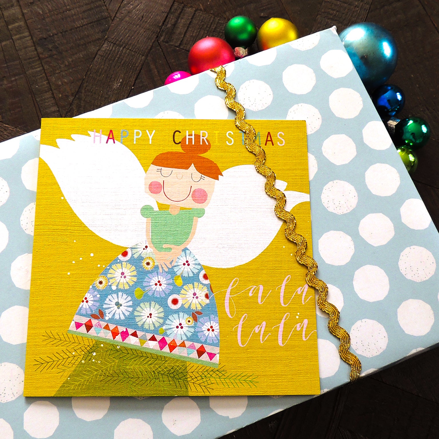 XX07 tree top angel Christmas card